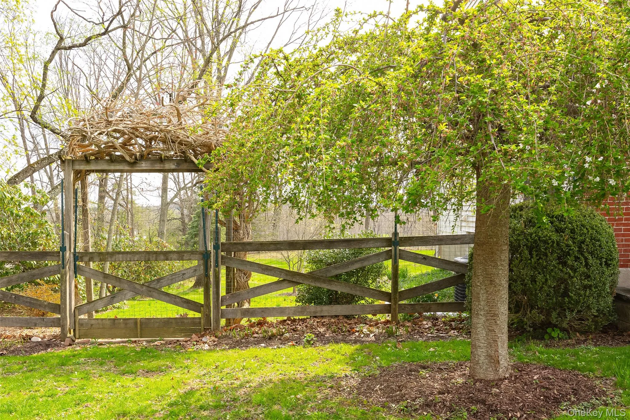 Beautiful arbor over gate to backyard Beautiful arbor over gate to backyard
