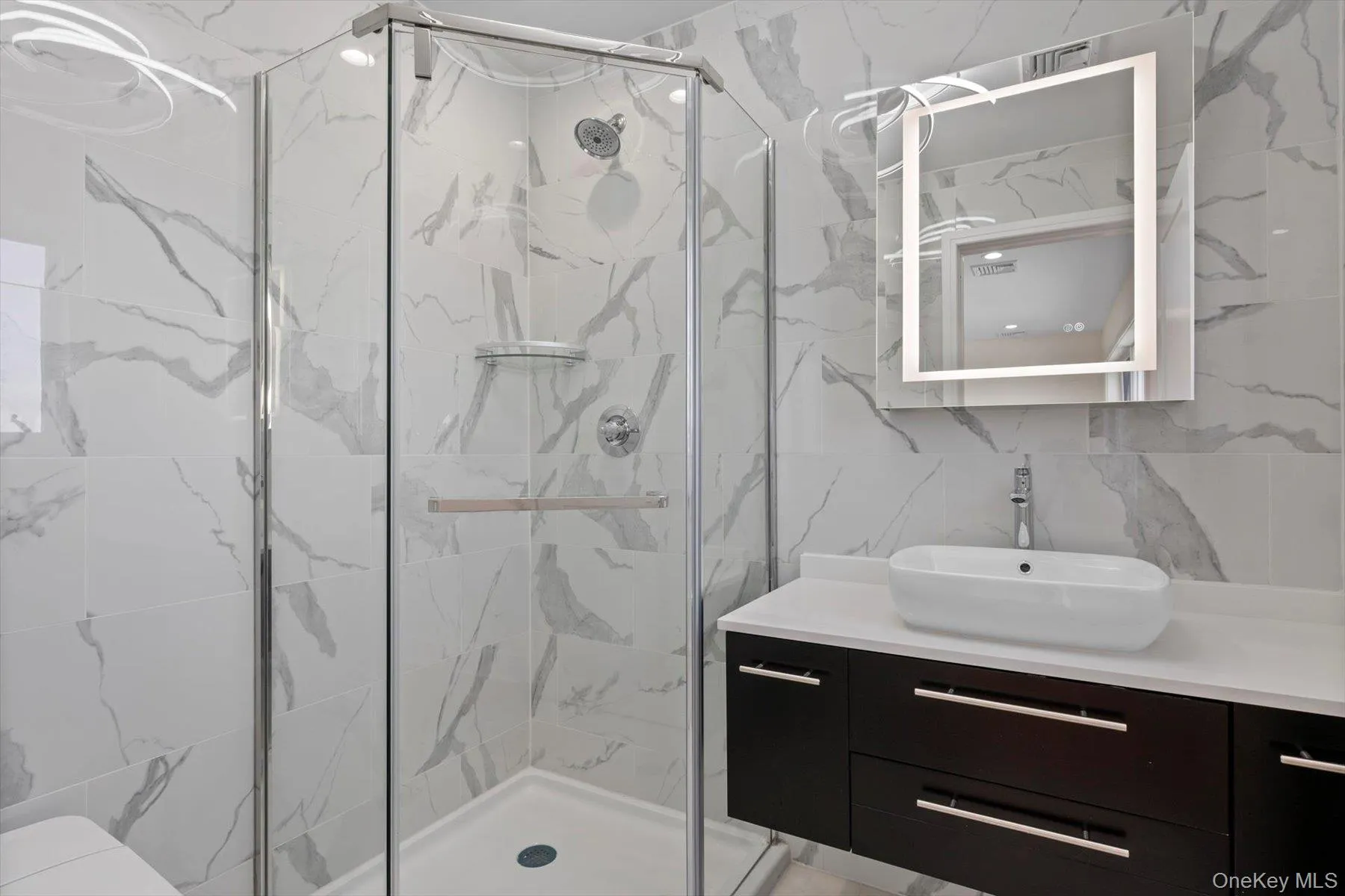 2nd Bedroom full bath with Moen self flushing heated bidet, walk in shower and top of the line sink and floating cabinet 2nd Bedroom full bath with Moen self flushing heated bidet, walk in shower and top of the line sink and floating cabinet