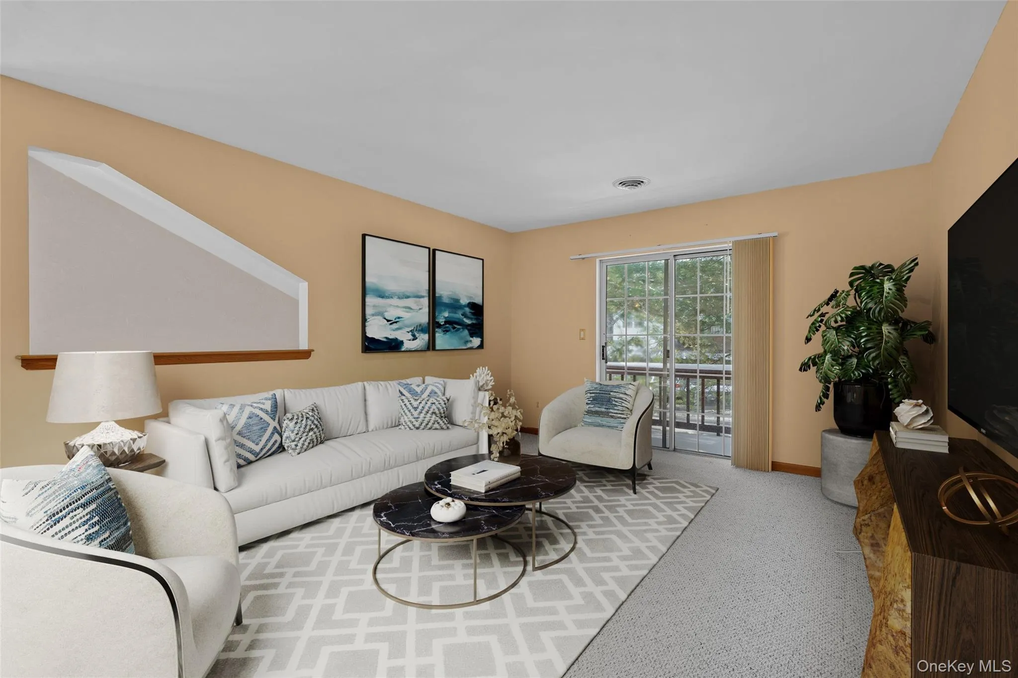 The living room will fit all our furniture. Photo virtually staged The living room will fit all our furniture. Photo virtually staged