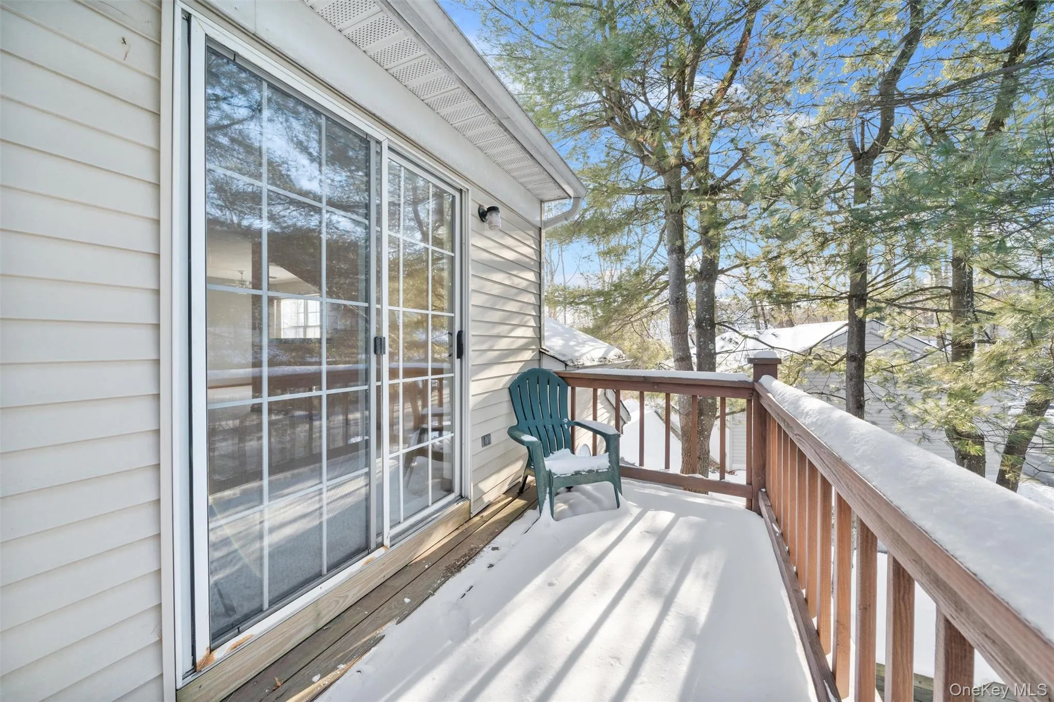 The deck is off of the living room and offers privacy The deck is off of the living room and offers privacy