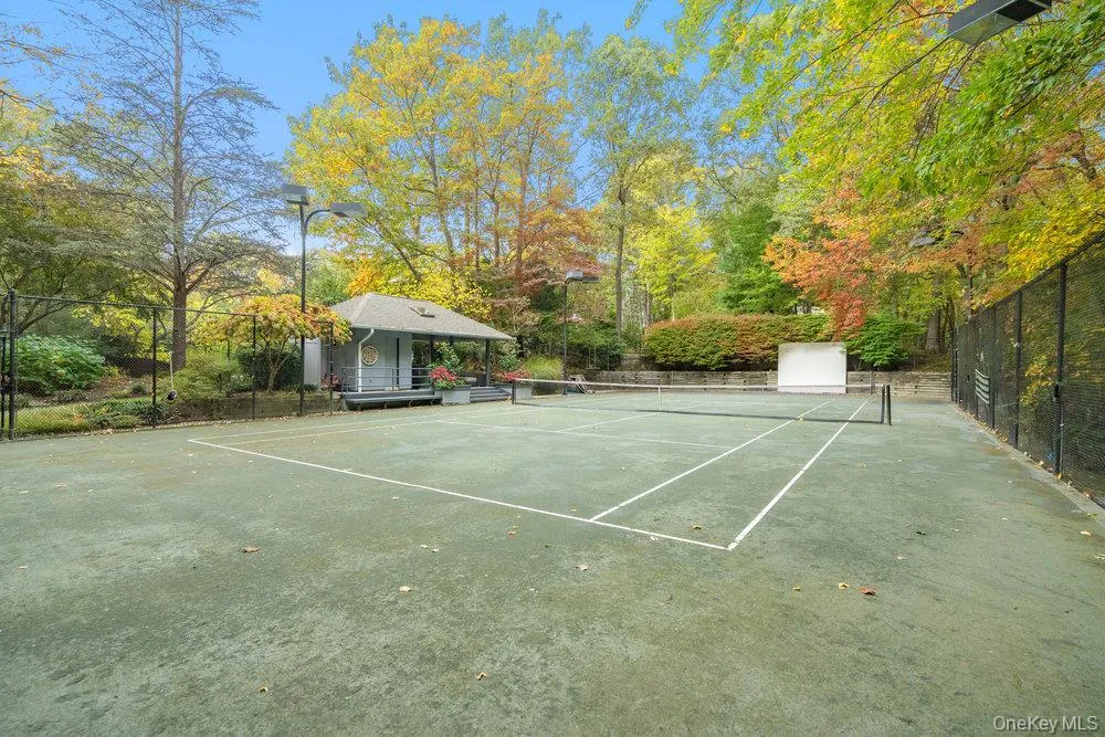 View of tennis court View of tennis court