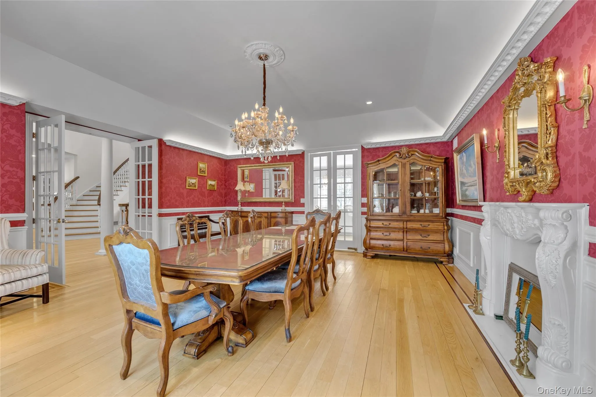 Formal dining room with fireplace Formal dining room with fireplace
