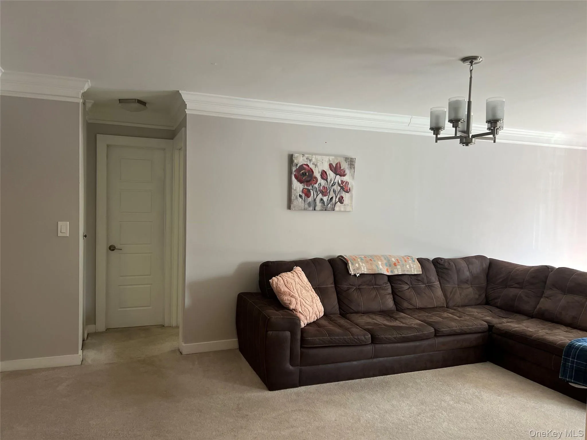 Living room with carpeting Living room with carpeting