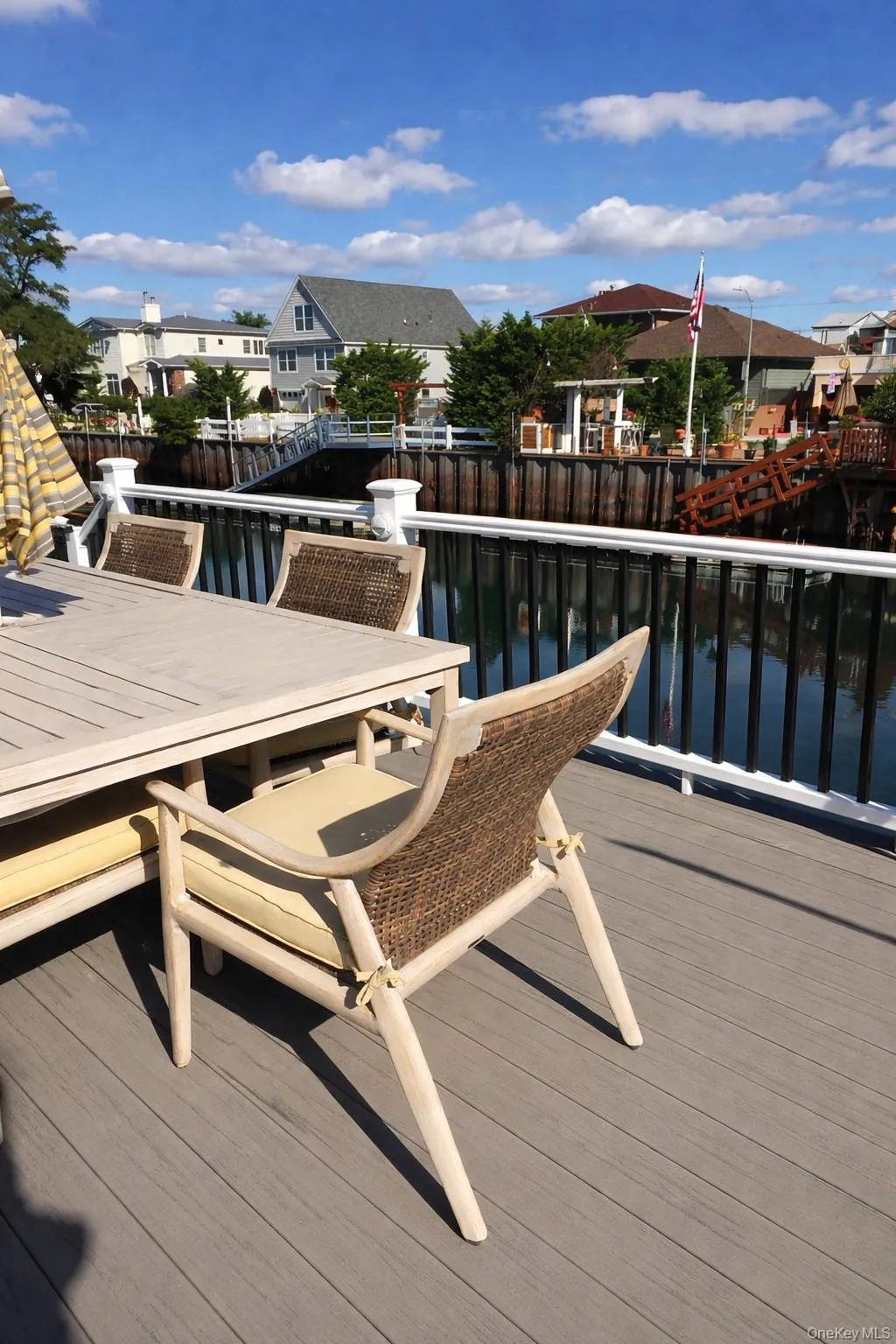 Large Deck surrounded by Grass. Large Deck surrounded by Grass.