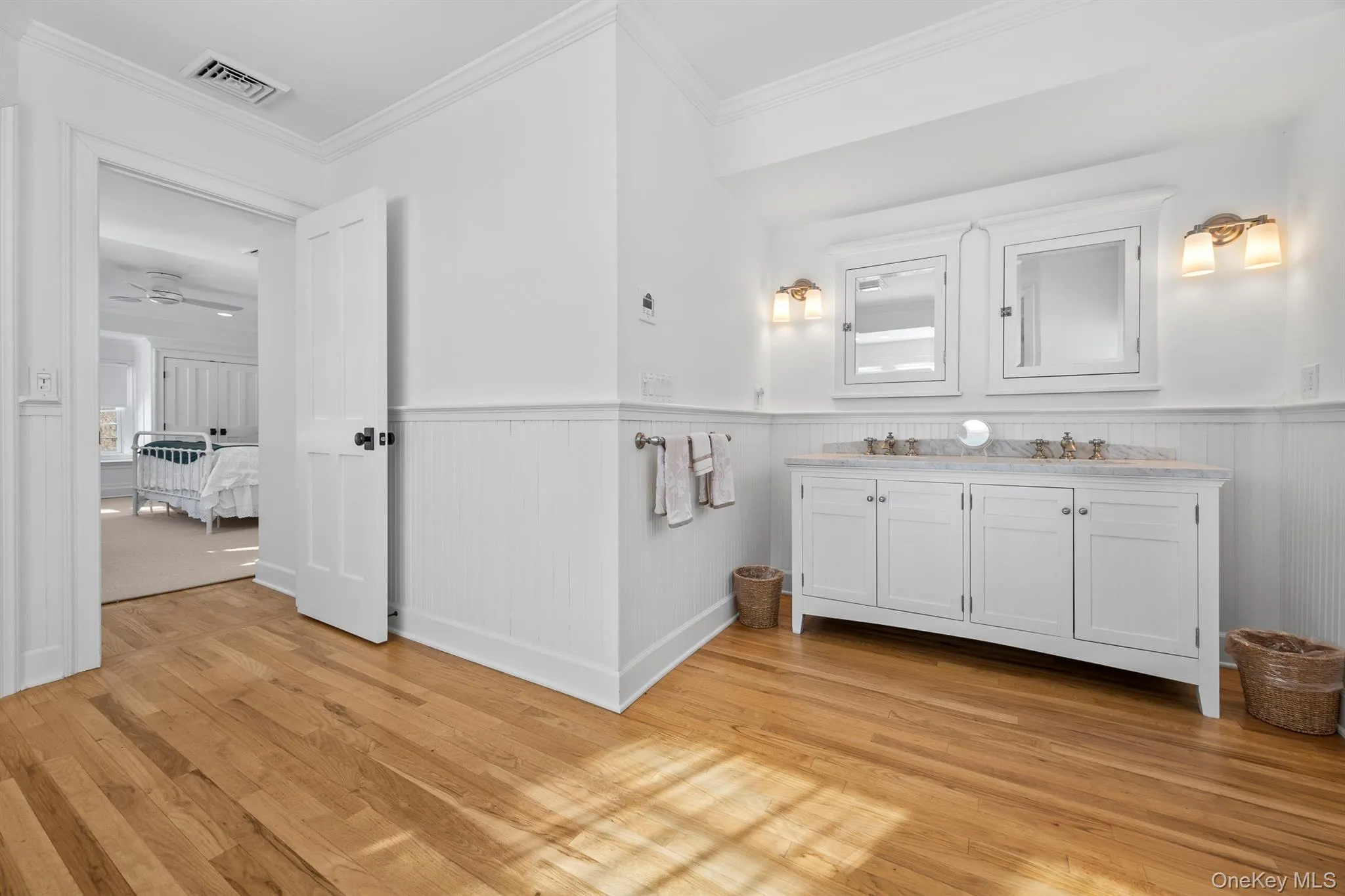 Wainscotting, double vanity sinks Wainscotting, double vanity sinks