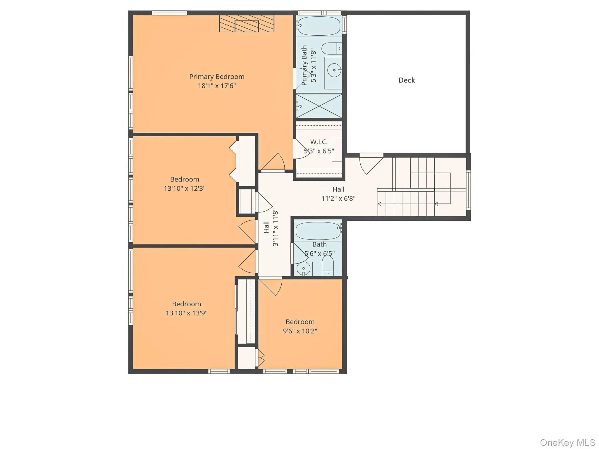 Floor Plan 2nd Floorand Adjoining Rooftop Deck off Staircase Landing. Floor Plan 2nd Floorand Adjoining Rooftop Deck off Staircase Landing.