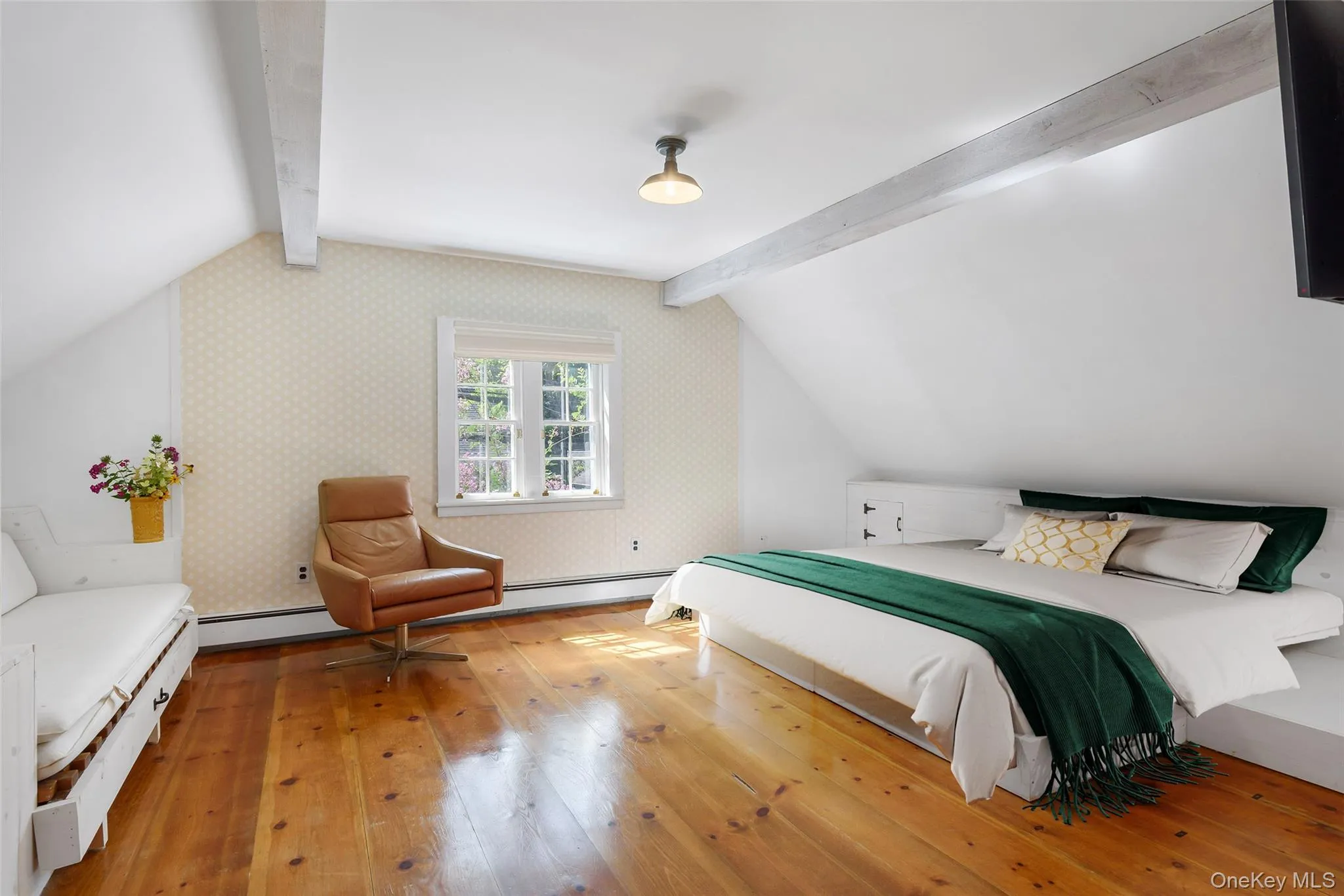 Additional Bedroom, light wood finished floors, beamed ceiling Additional Bedroom, light wood finished floors, beamed ceiling