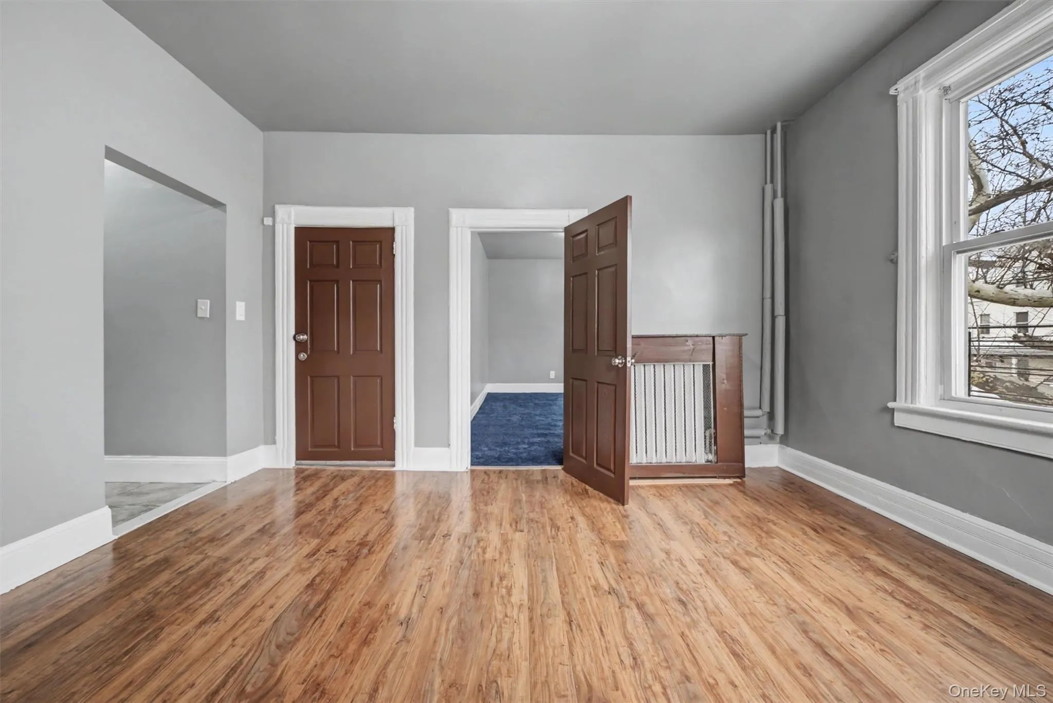 Living Room. View view of the central hall on the left. Closed door the entrance to the apartment. Living Room. View view of the central hall on the left. Closed door the entrance to the apartment.