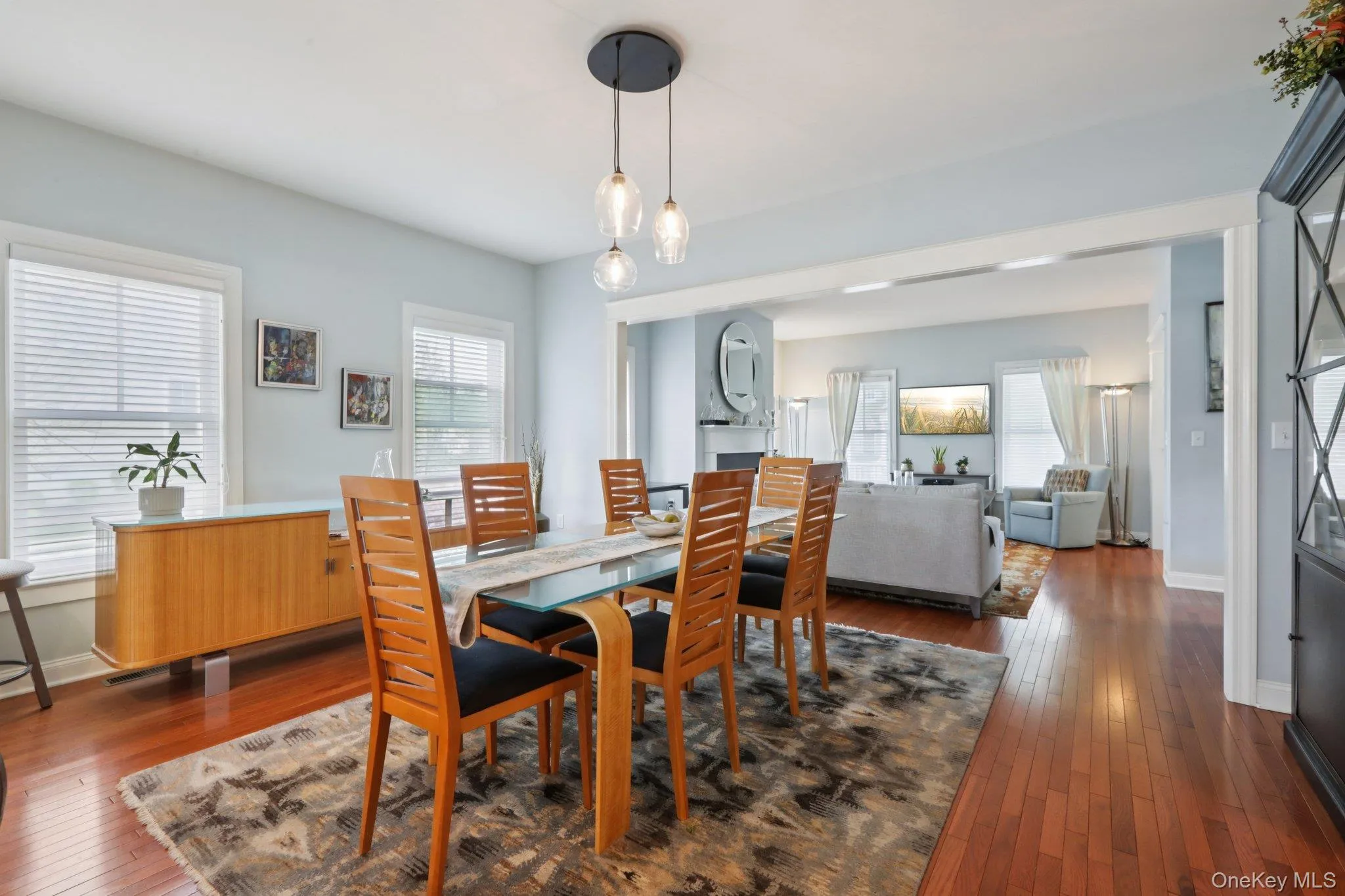 Dining room is designed with nice wall space for larger pieces of furniture Dining room is designed with nice wall space for larger pieces of furniture