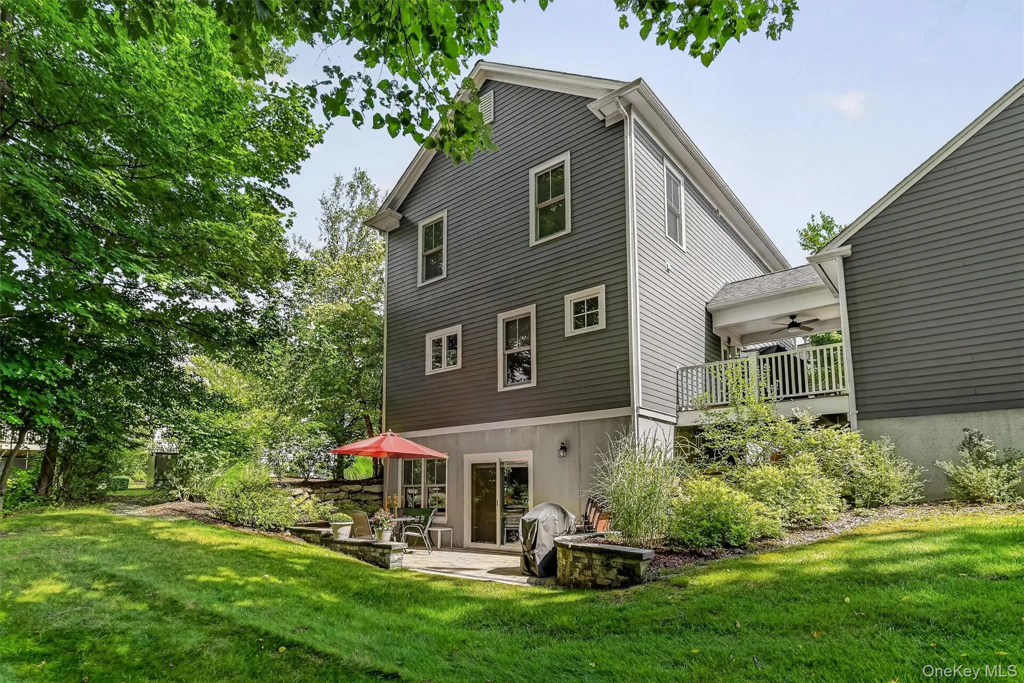 The treed rear yard creates an abundance of privacy. The treed rear yard creates an abundance of privacy.
