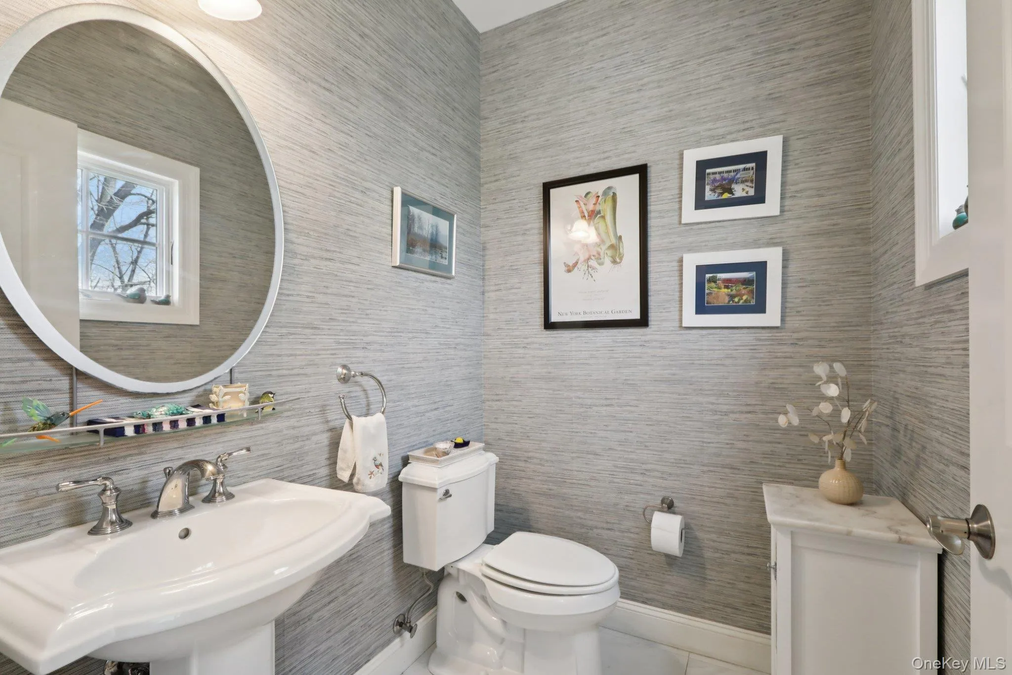 Half bath is artfully appointed Half bath is artfully appointed