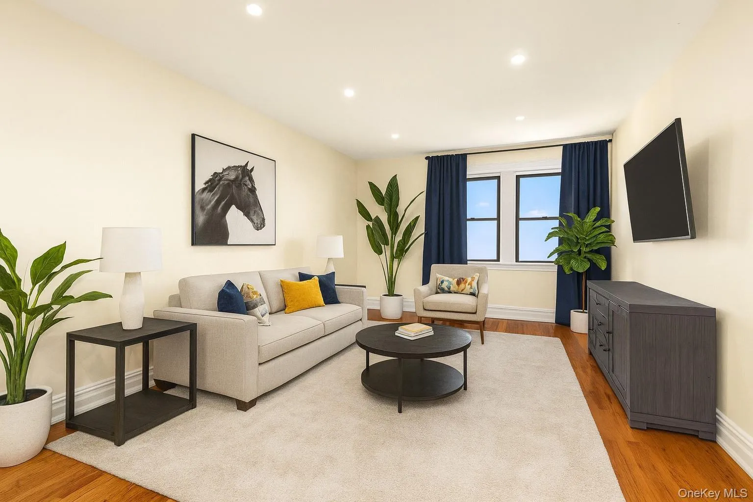 Virtually staged living room. Virtually staged living room.