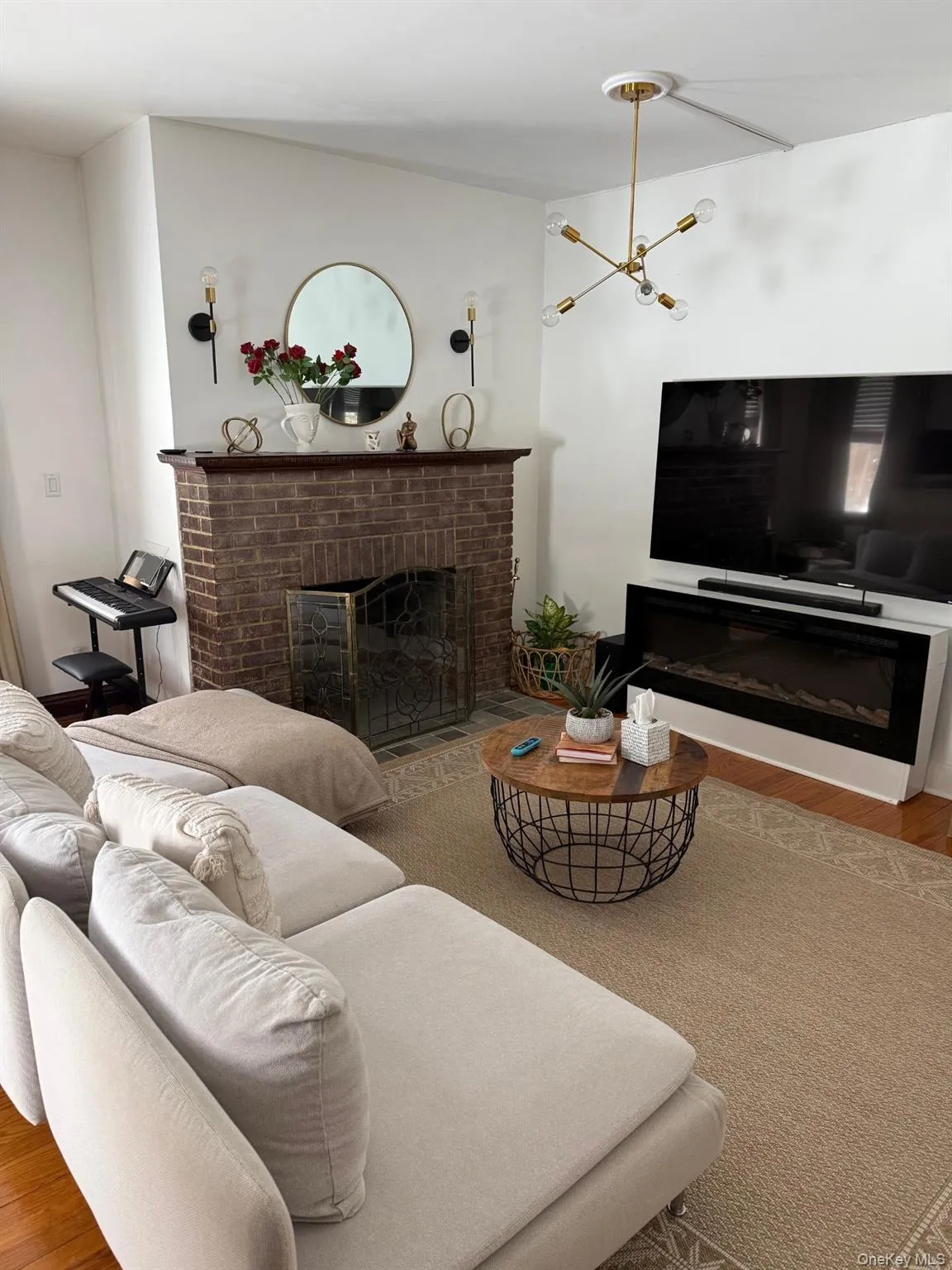 Living Room with Wood Burning Fireplace Living Room with Wood Burning Fireplace