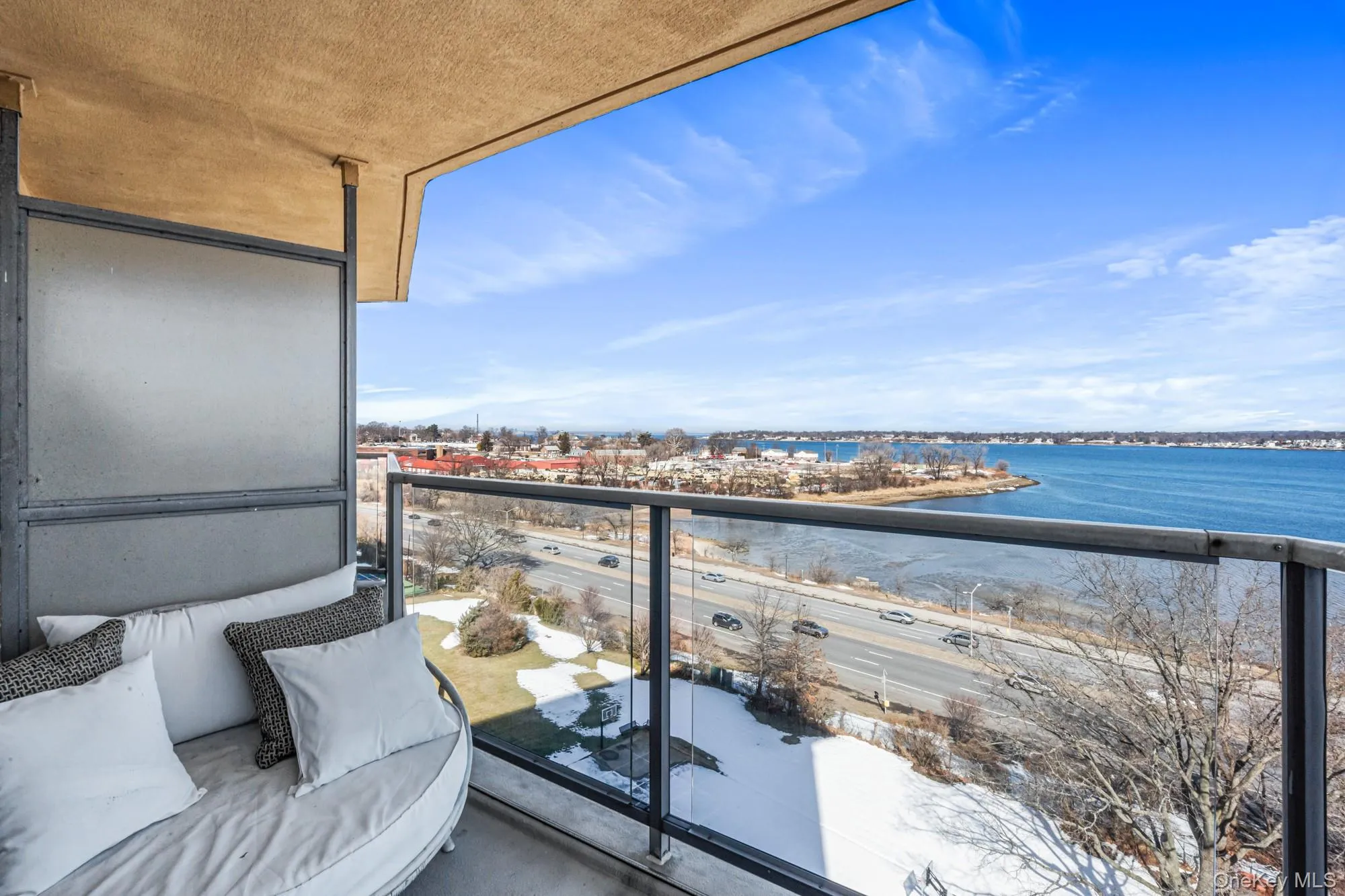 Master bedroom balcony with gorgeous water views Master bedroom balcony with gorgeous water views