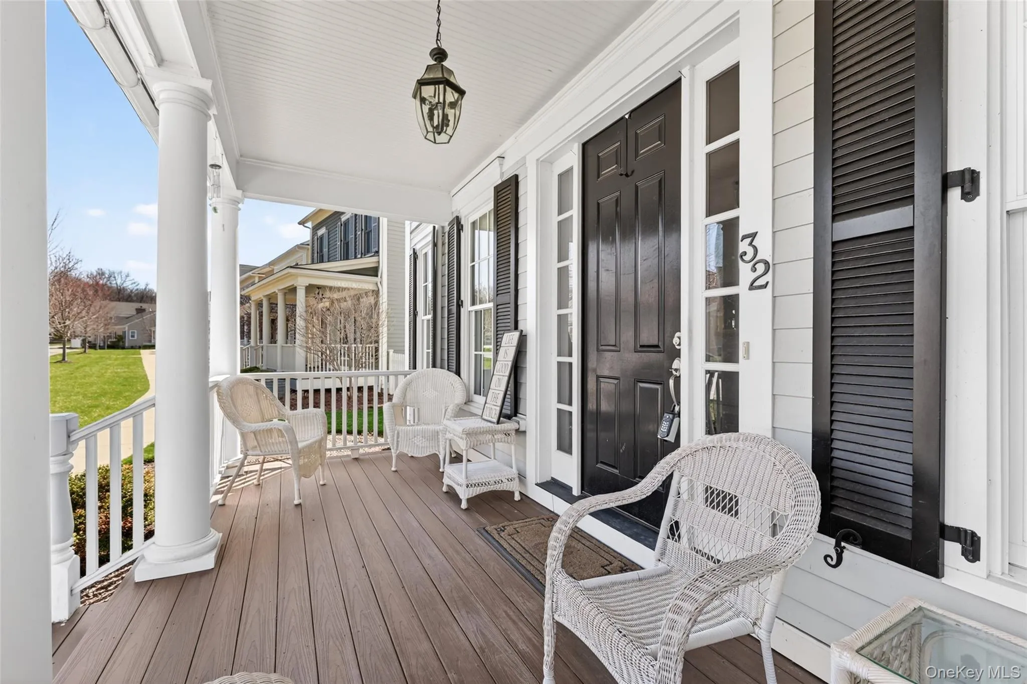 The perfect rocking chair porch for greeting friendly neighbors on their daily walk. The perfect rocking chair porch for greeting friendly neighbors on their daily walk.