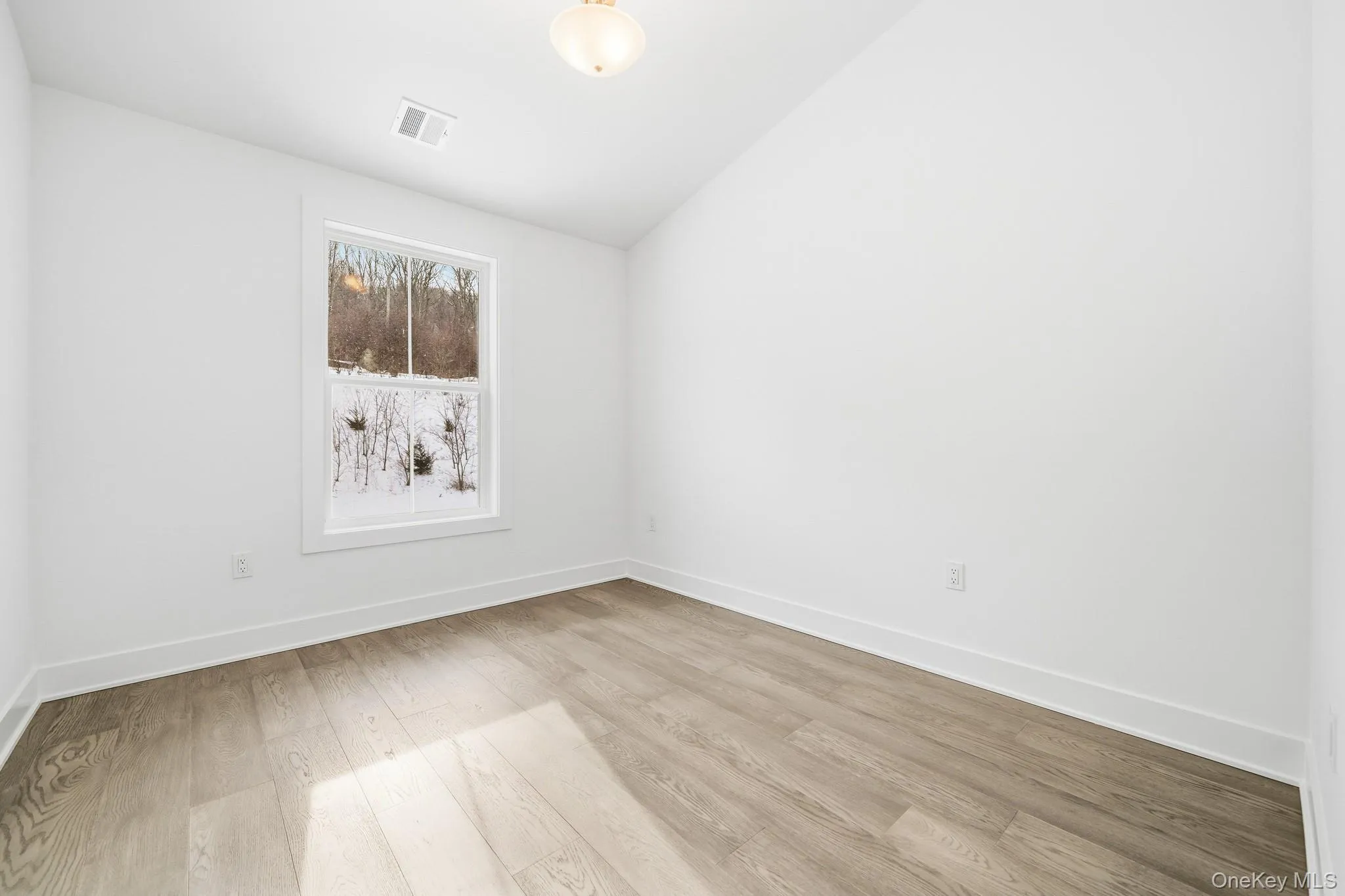Second Bedroom featuring vaulted ceiling and light wood-type flooring Second Bedroom featuring vaulted ceiling and light wood-type flooring