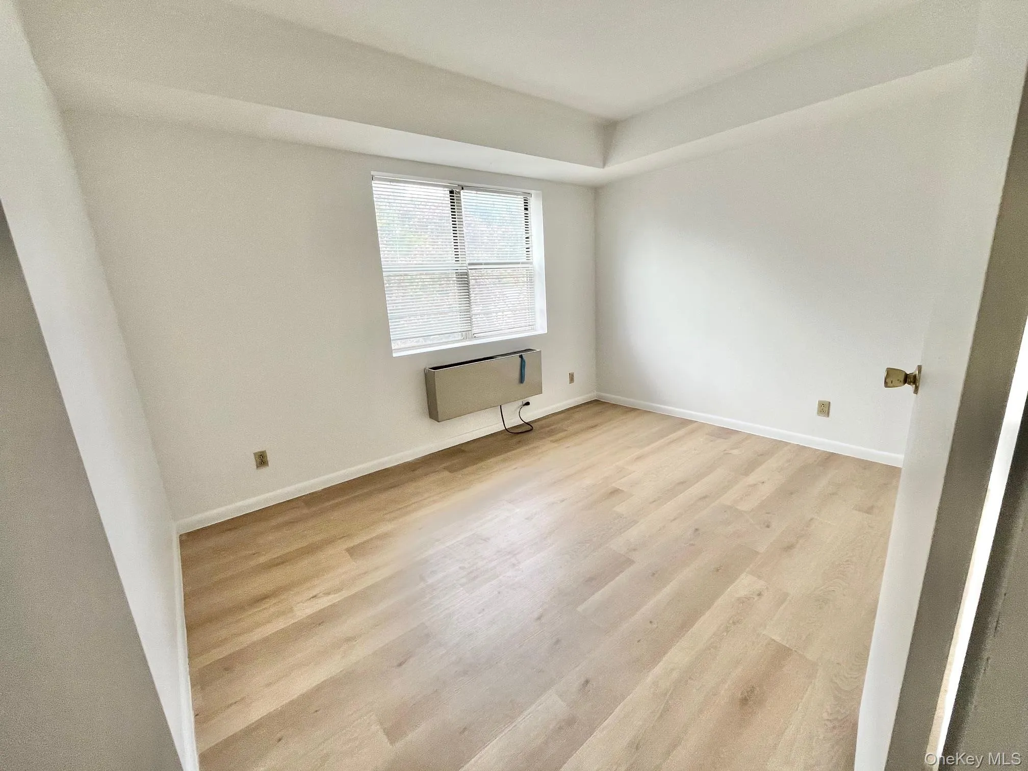 Unfurnished room with light wood-style flooring Unfurnished room with light wood-style flooring