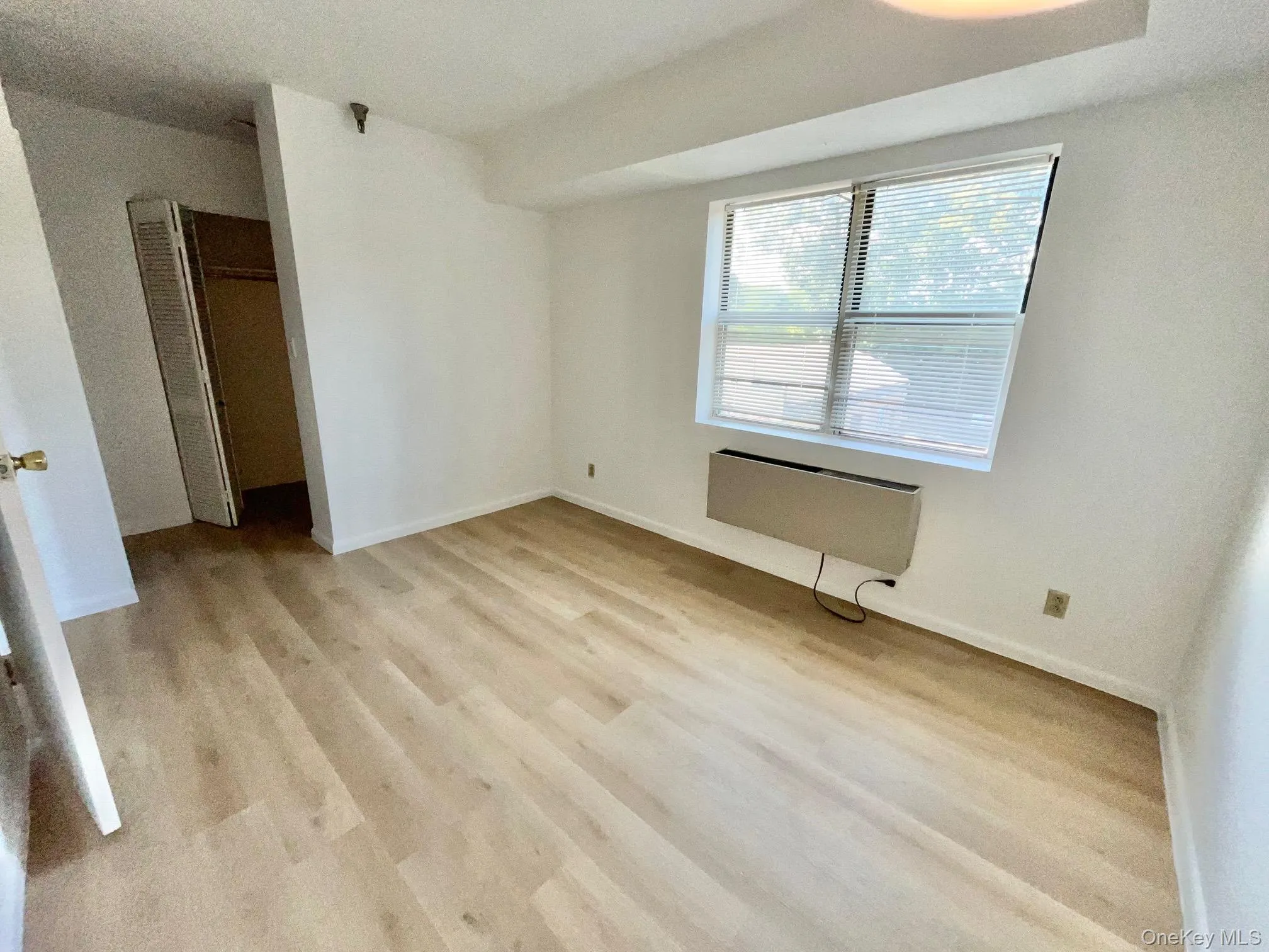 Unfurnished bedroom with light wood-style flooring and a closet Unfurnished bedroom with light wood-style flooring and a closet