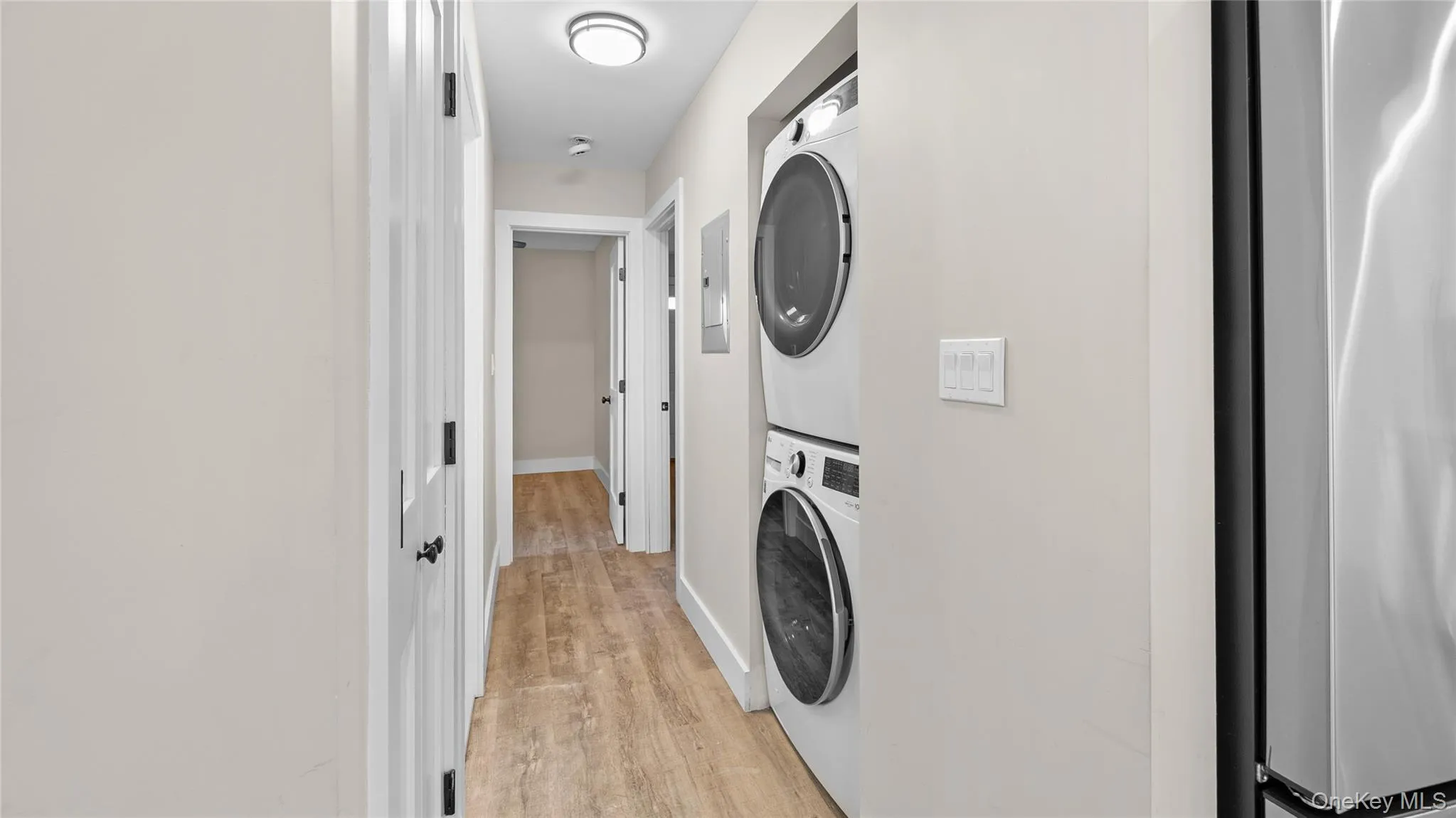 Washer and dryer in hallway. Washer and dryer in hallway.