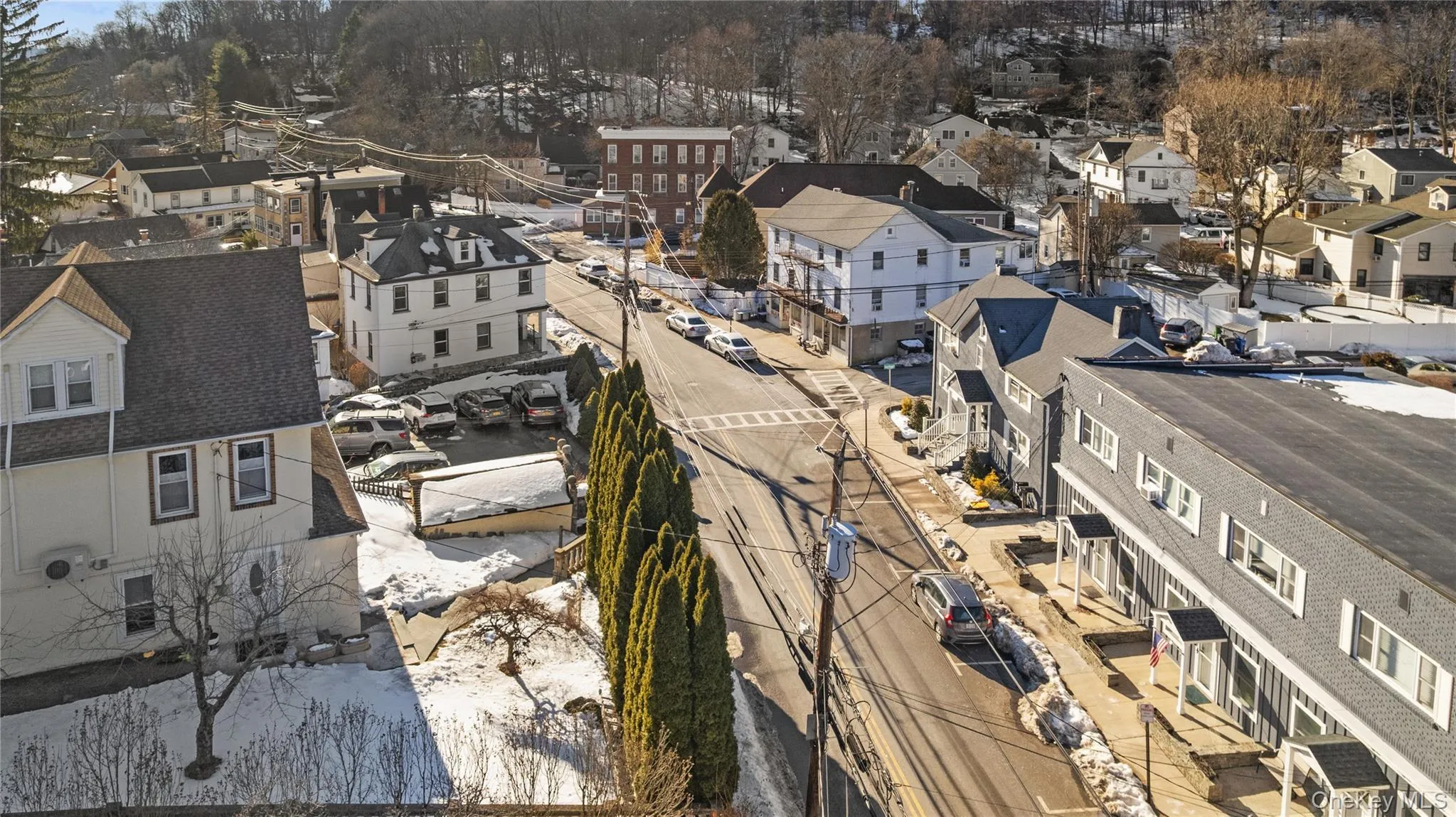 Aerial view of Grand Street. Aerial view of Grand Street.