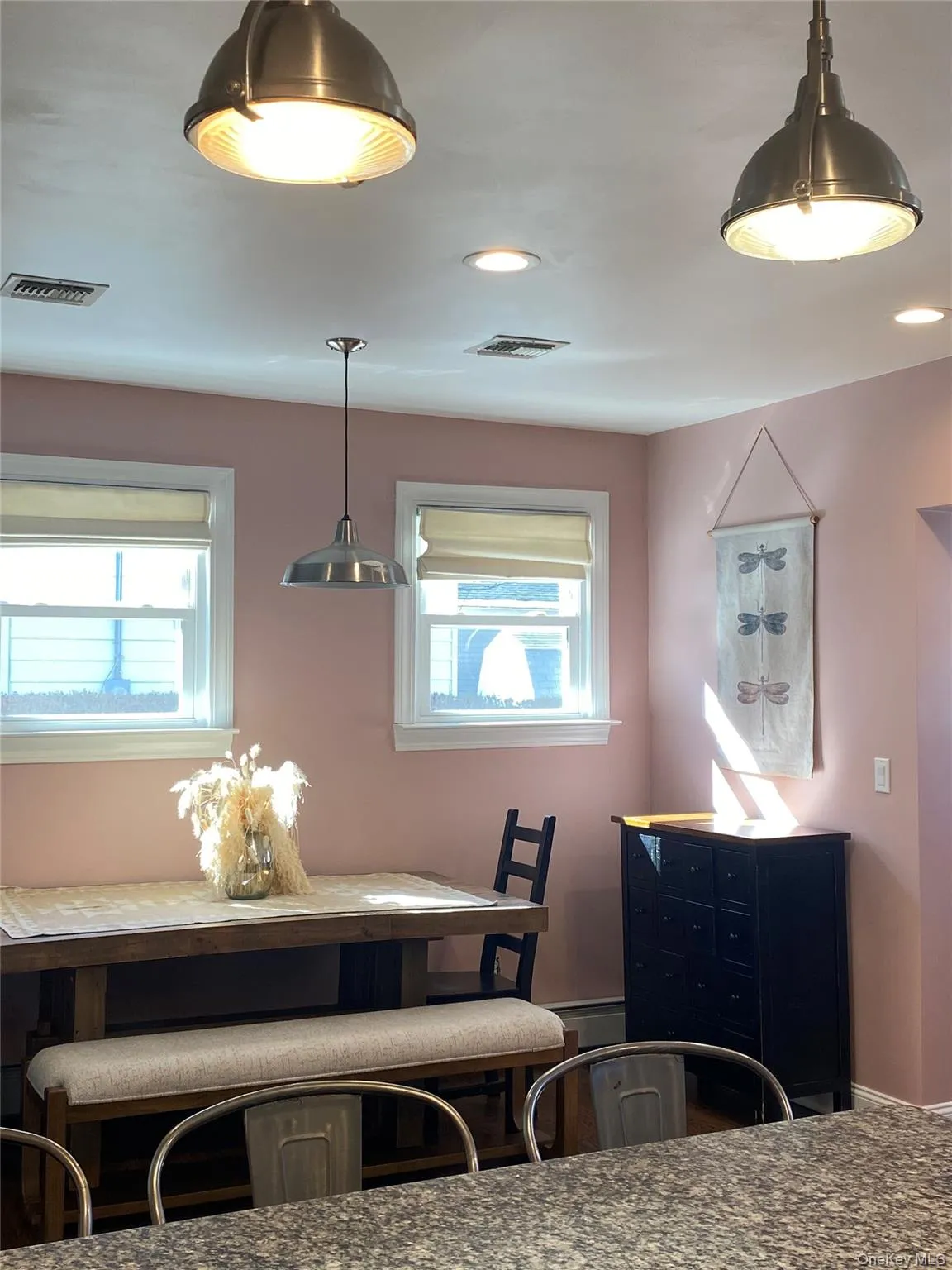 Dining room with recessed lighting Dining room with recessed lighting