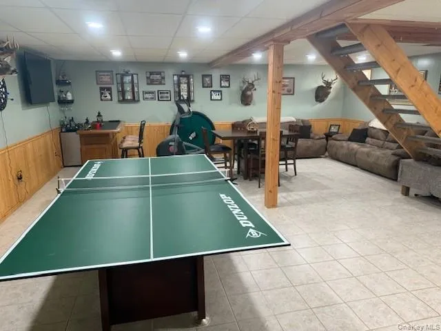 Finished basement area Finished basement area