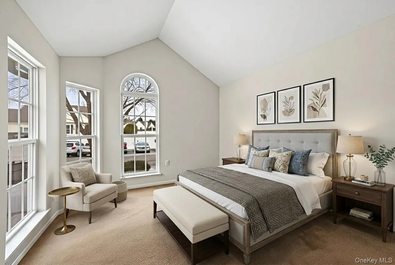 Virtually staged rendering of bedroom Virtually staged rendering of bedroom