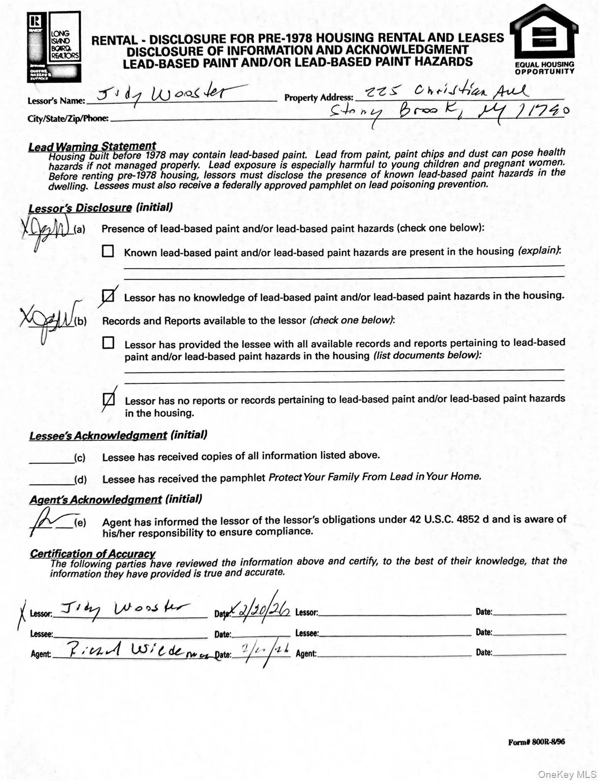 Lead Paint Disclosure Lead Paint Disclosure