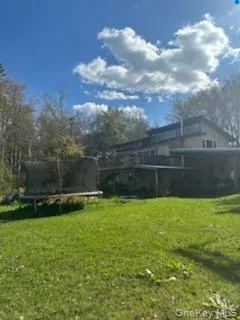 View of grassy yard with a trampoline View of grassy yard with a trampoline