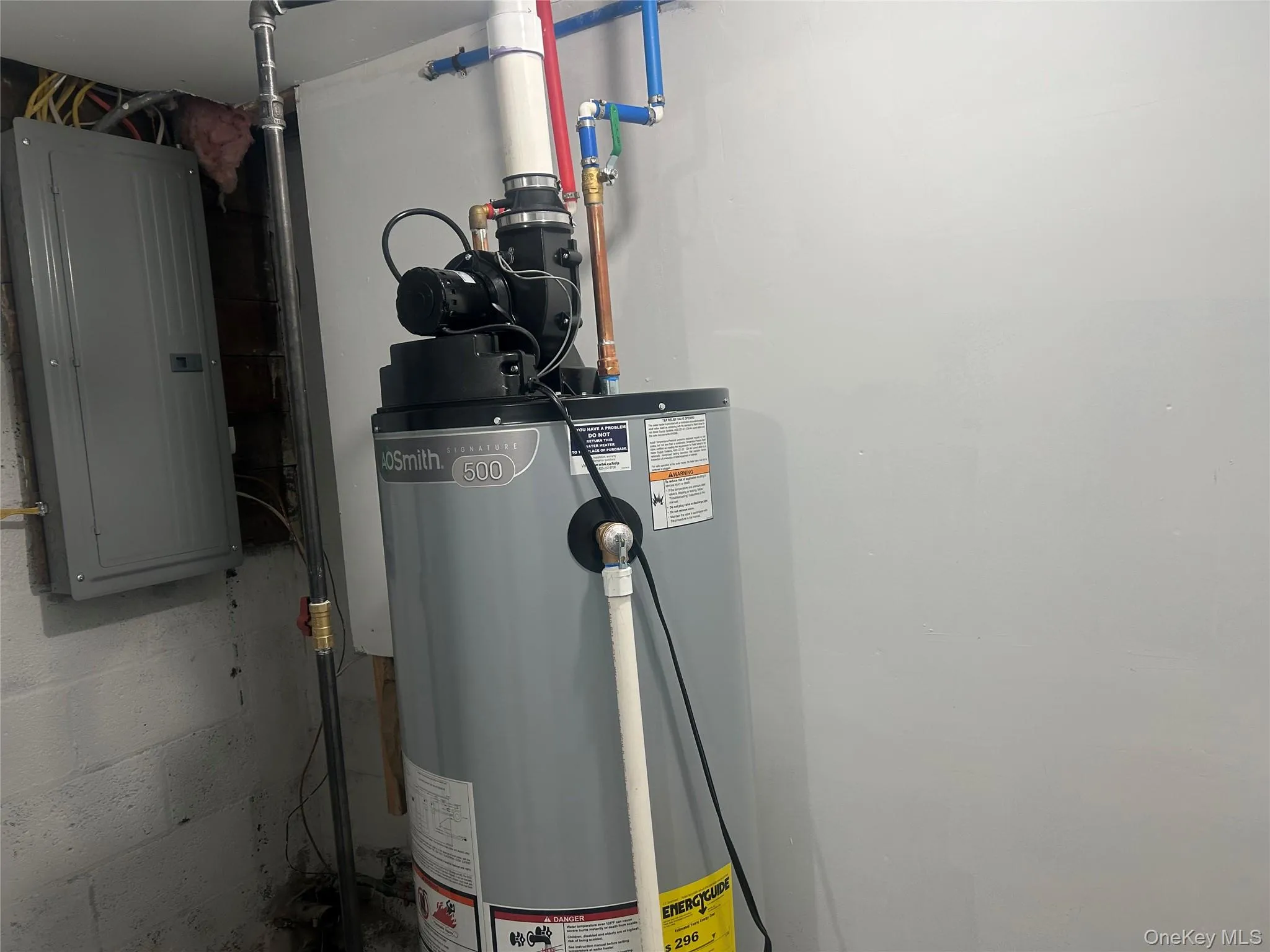 Utilities with electric panel and gas water heater Utilities with electric panel and gas water heater
