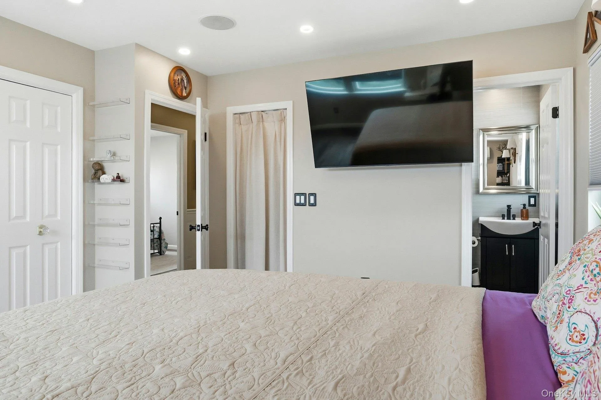Primary bedroom wth double closets. Primary bedroom wth double closets.