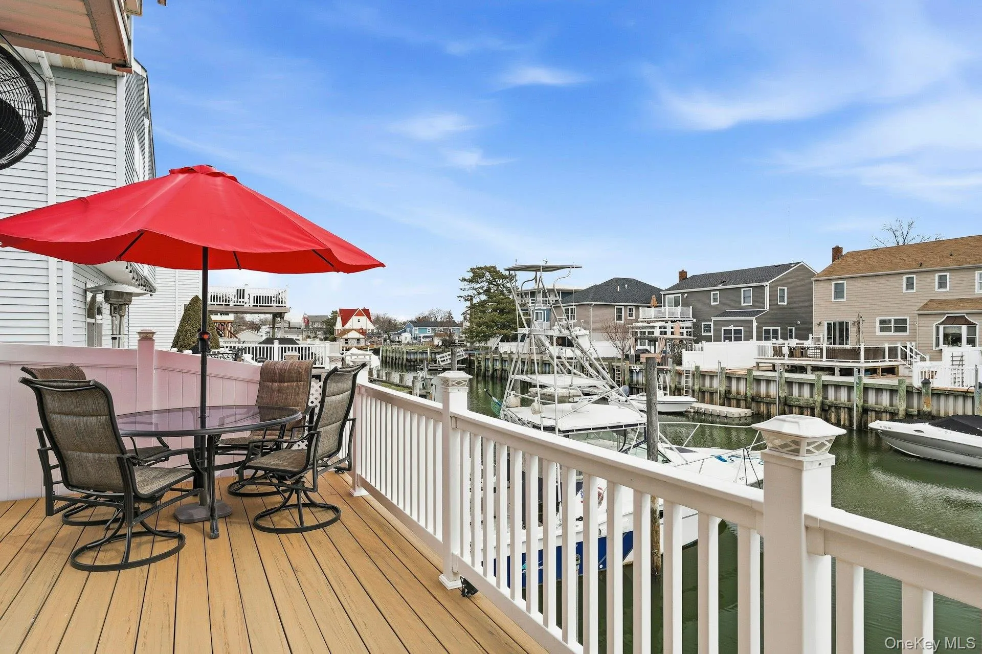 Deck featuring a boat docks, a water view, outdoor dining space Deck featuring a boat docks, a water view, outdoor dining space