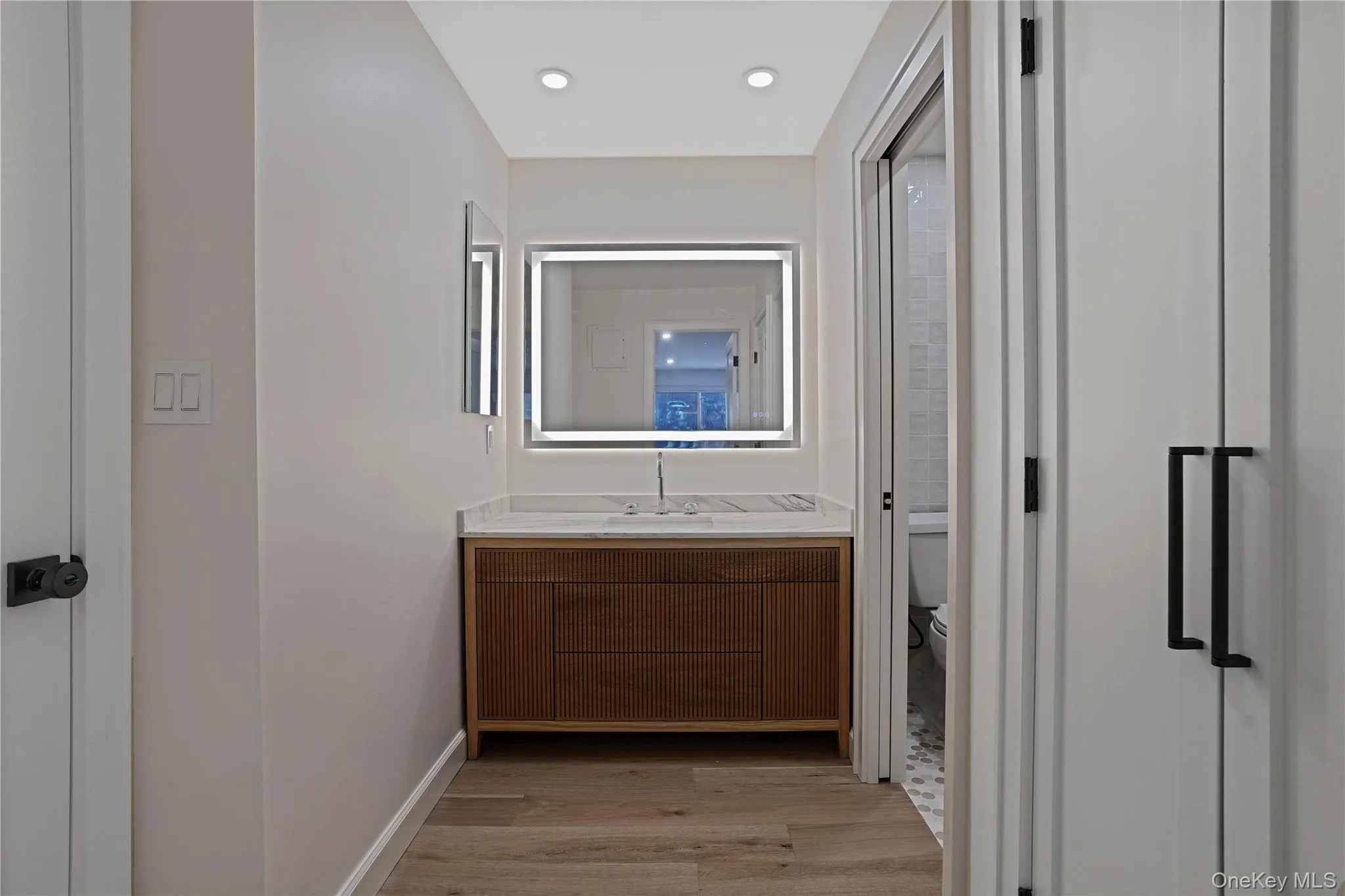 Beautiful new vanity and special lighted mirror Beautiful new vanity and special lighted mirror