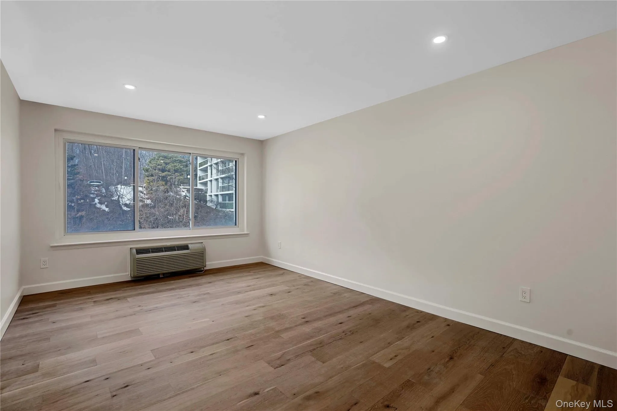 Freshly painted, brand new white oak flooring Freshly painted, brand new white oak flooring