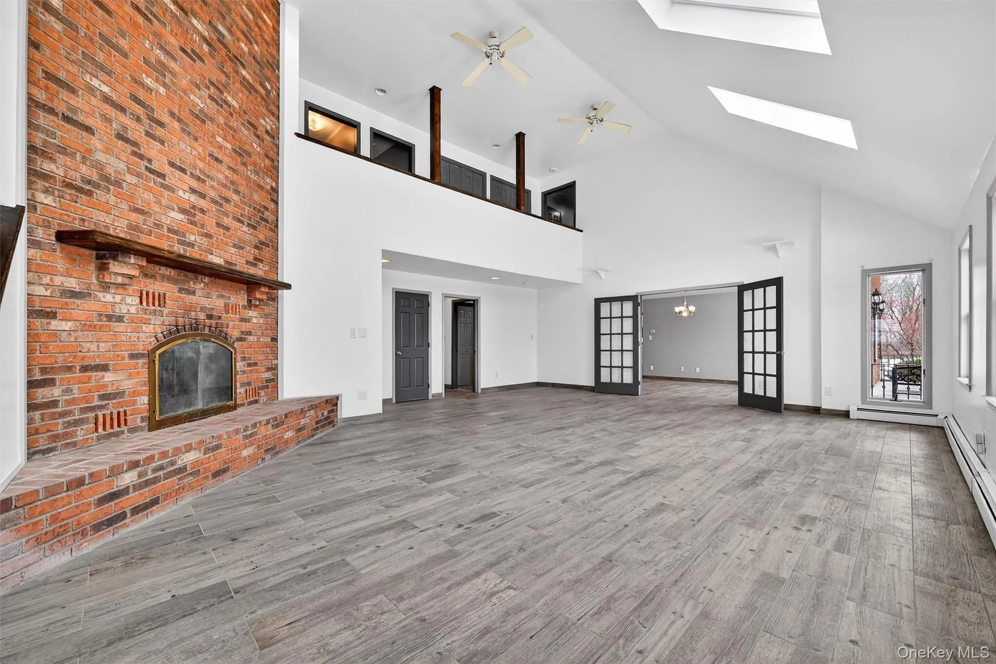 An open second floor looks down on the living room. An open second floor looks down on the living room.