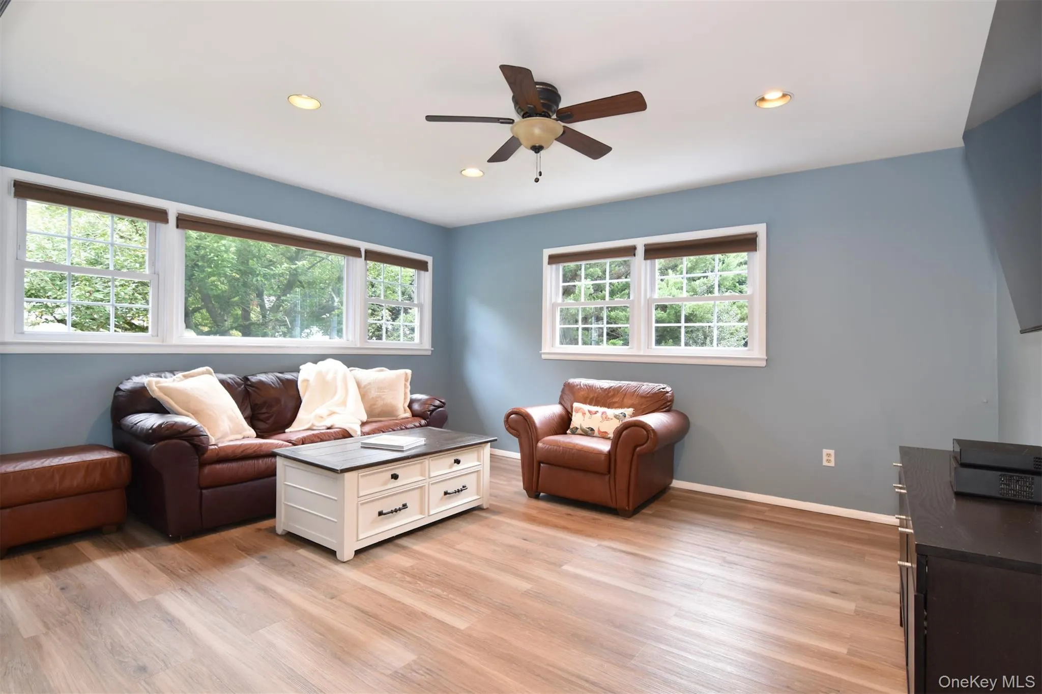 The entry level features a large bedroom, currently used as a den, with windows at two exposures. The entry level features a large bedroom, currently used as a den, with windows at two exposures.