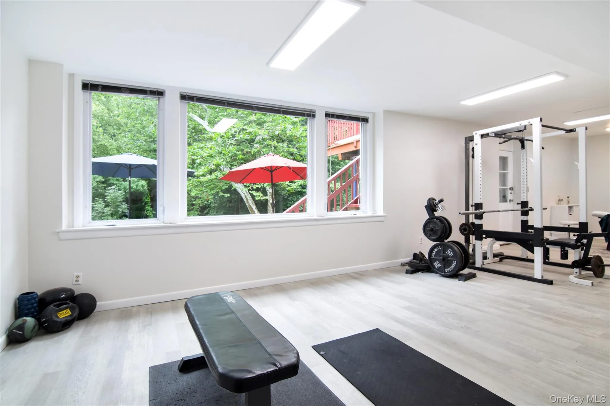 The lower level is currently used as a home gym and a massage suite. It can be transformed into whatever it is you need-with its own door to the outside and tranquil views-dare to dream! The lower level is currently used as a home gym and a massage suite. It can be transformed into whatever it is you need-with its own door to the outside and tranquil views-dare to dream!