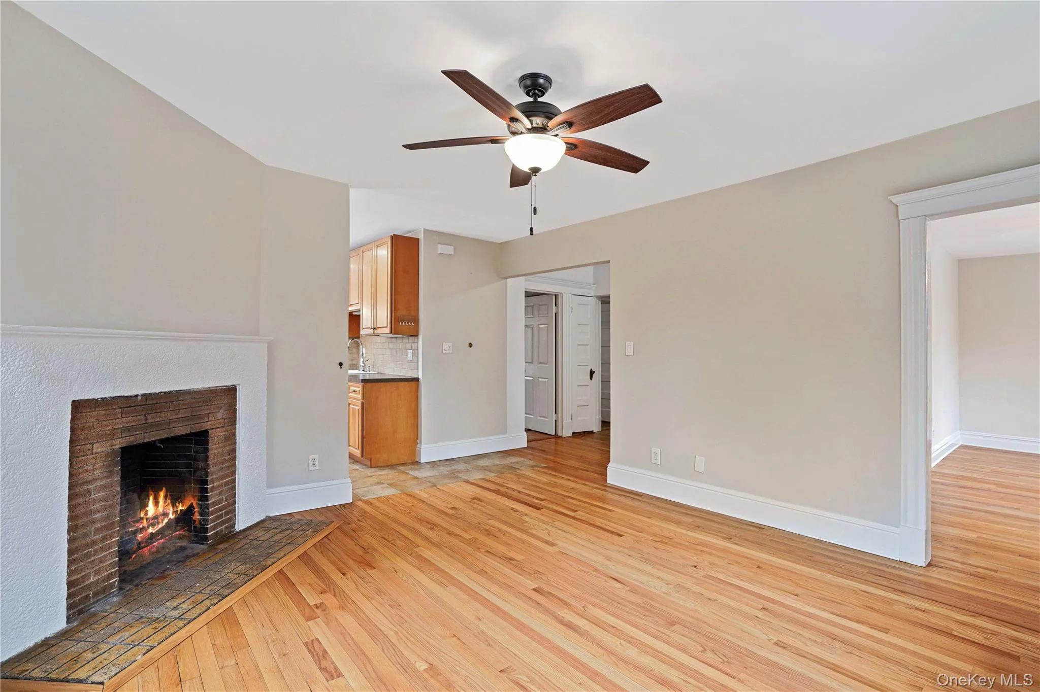 Dining room with decorative fireplace Dining room with decorative fireplace