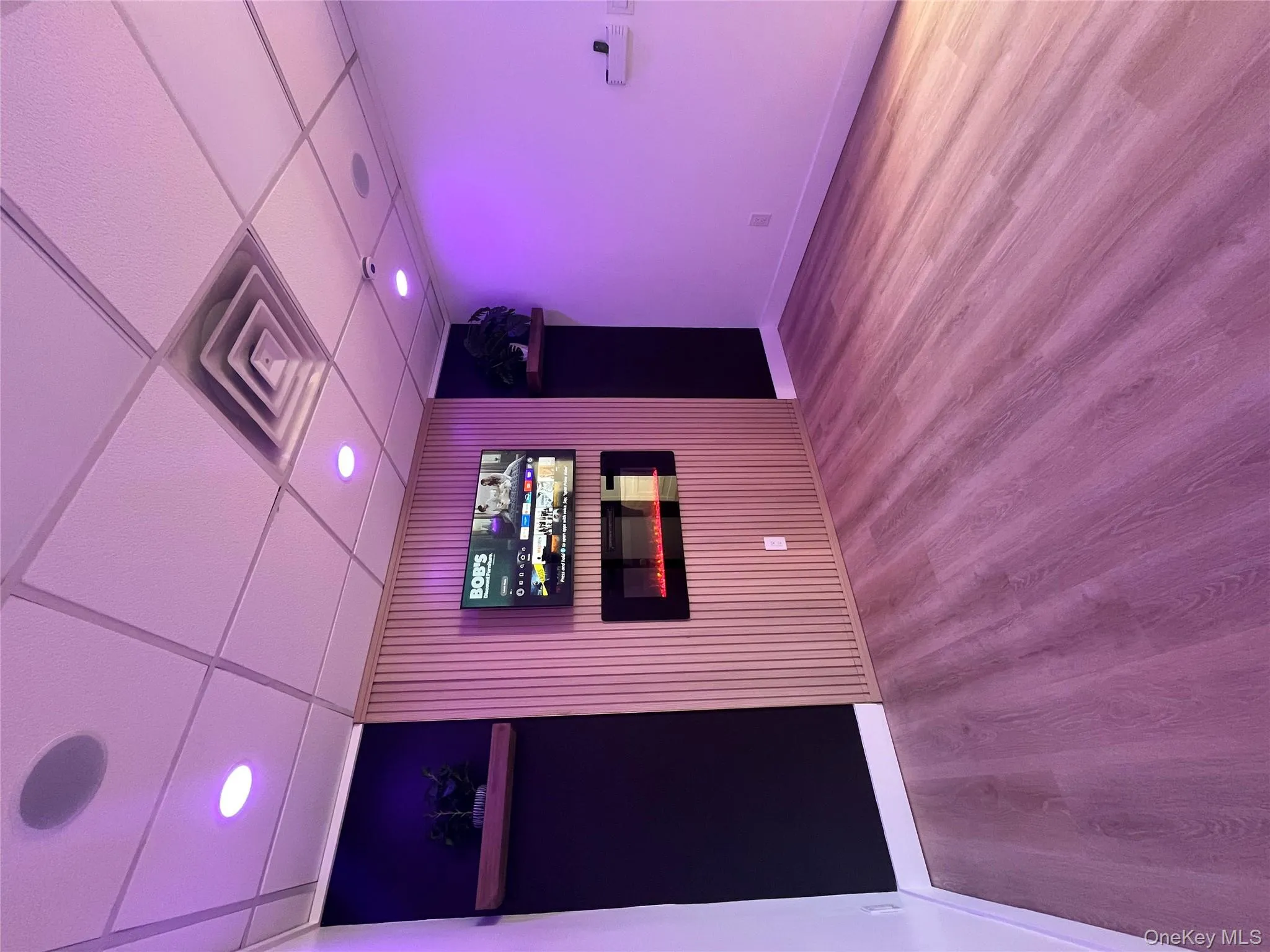 Room with LED lights on Room with LED lights on