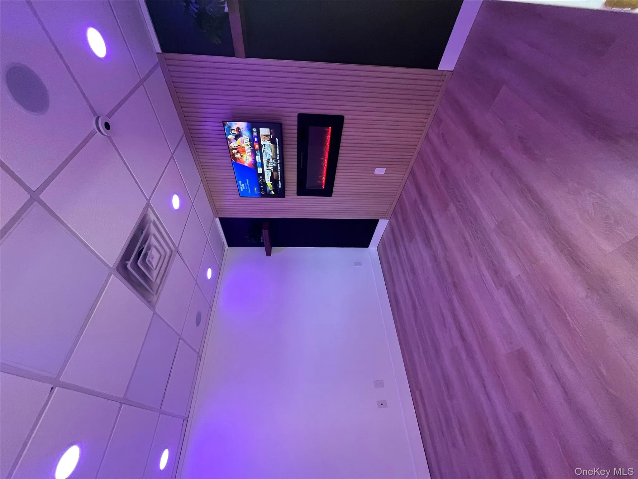 Room with LED lights on Room with LED lights on