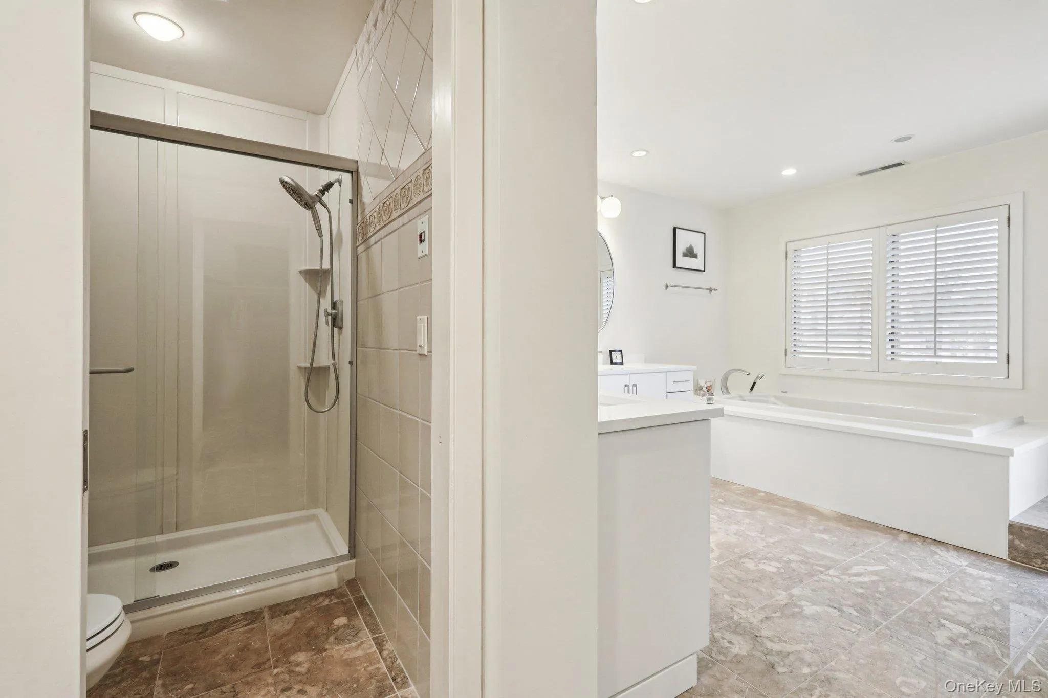 Shower and toilet in separate room with door! Shower and toilet in separate room with door!