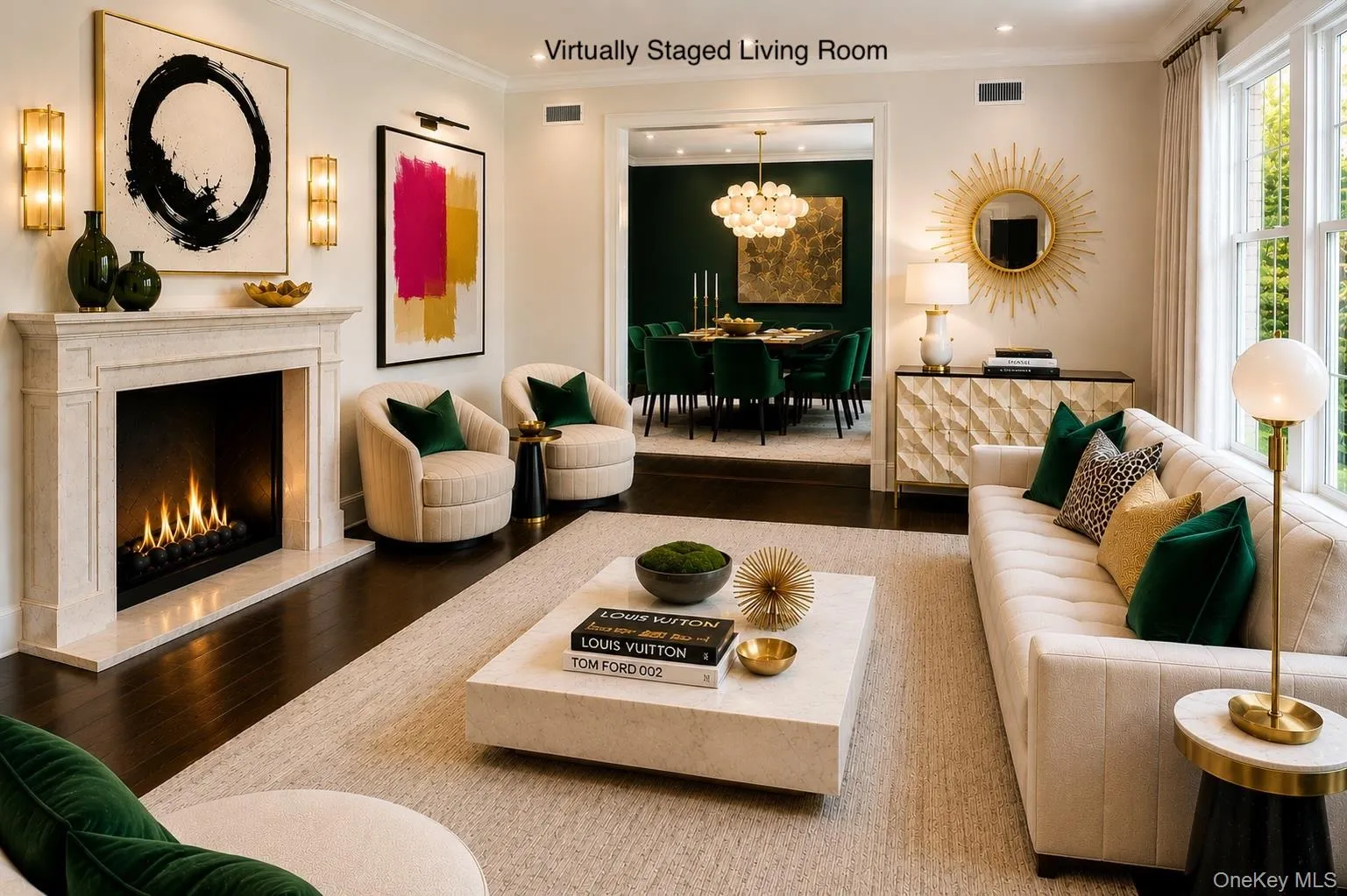 Virtually Staged Living room new furniture and updated mantel Virtually Staged Living room new furniture and updated mantel