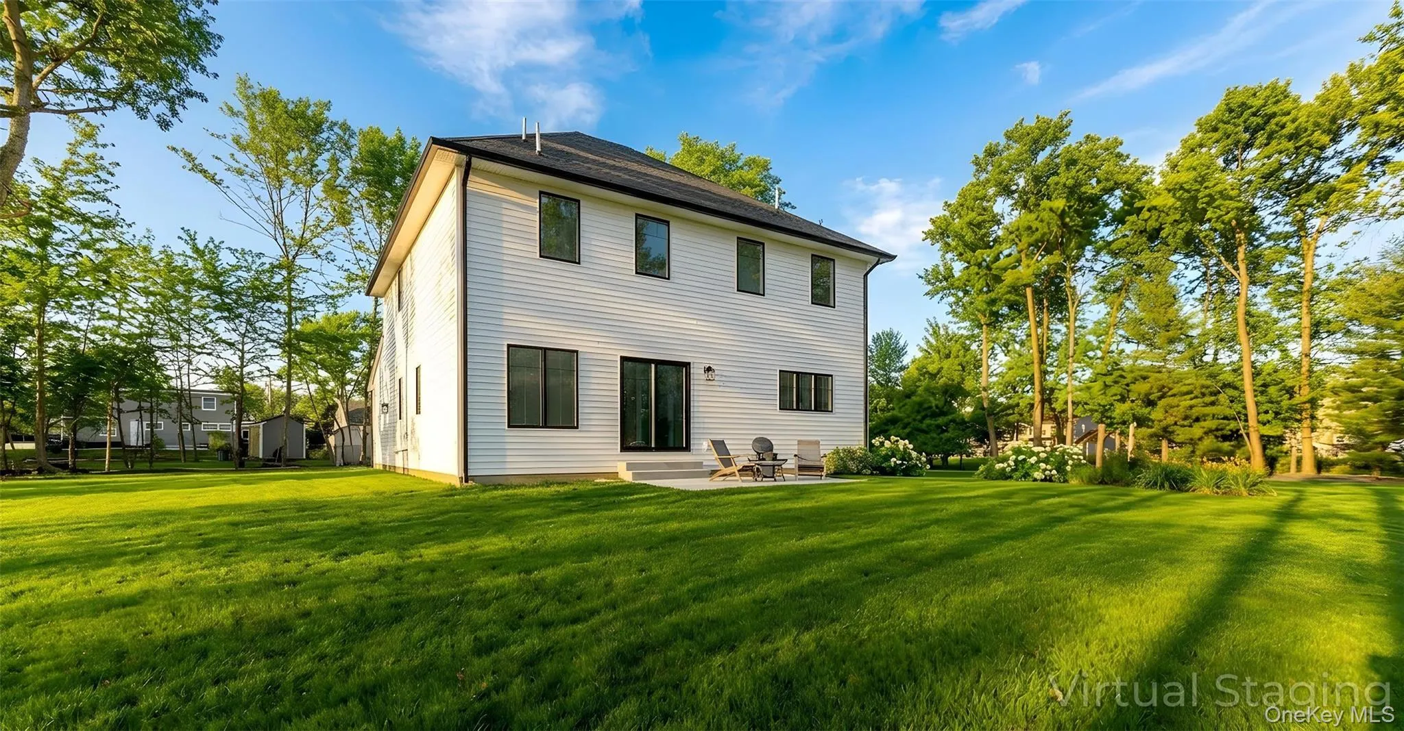 Virtually staged landscaping and season Virtually staged landscaping and season