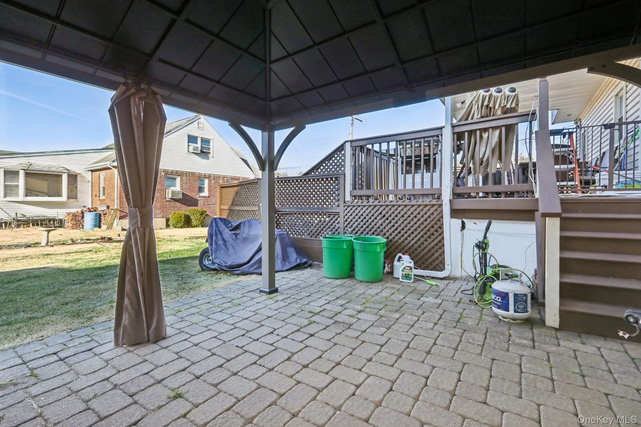 View of patio / terrace featuring a gazebo and a grill View of patio / terrace featuring a gazebo and a grill