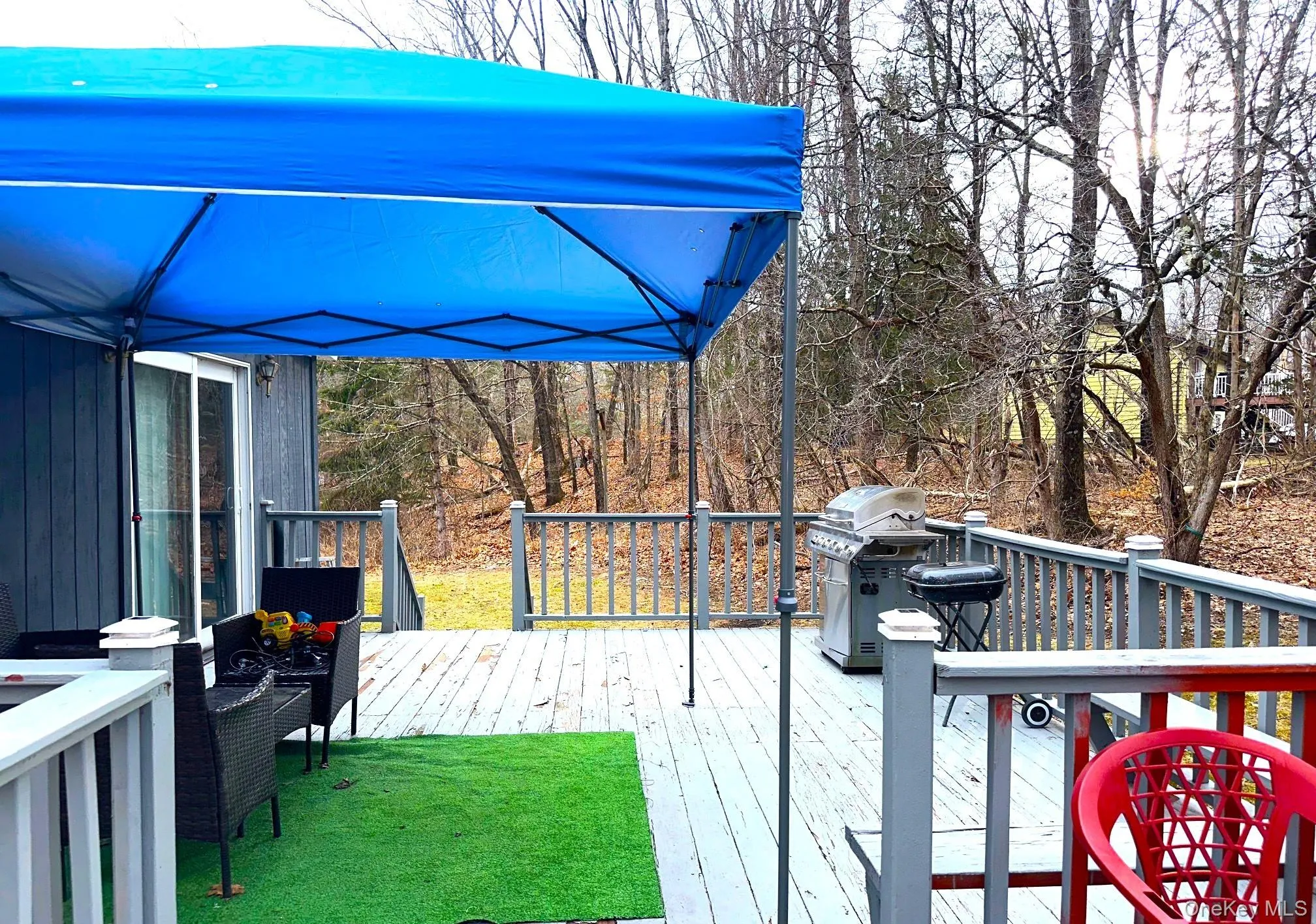 Large double deck could use a little paint but lovely space for outside parties or just relaxing. Large double deck could use a little paint but lovely space for outside parties or just relaxing.