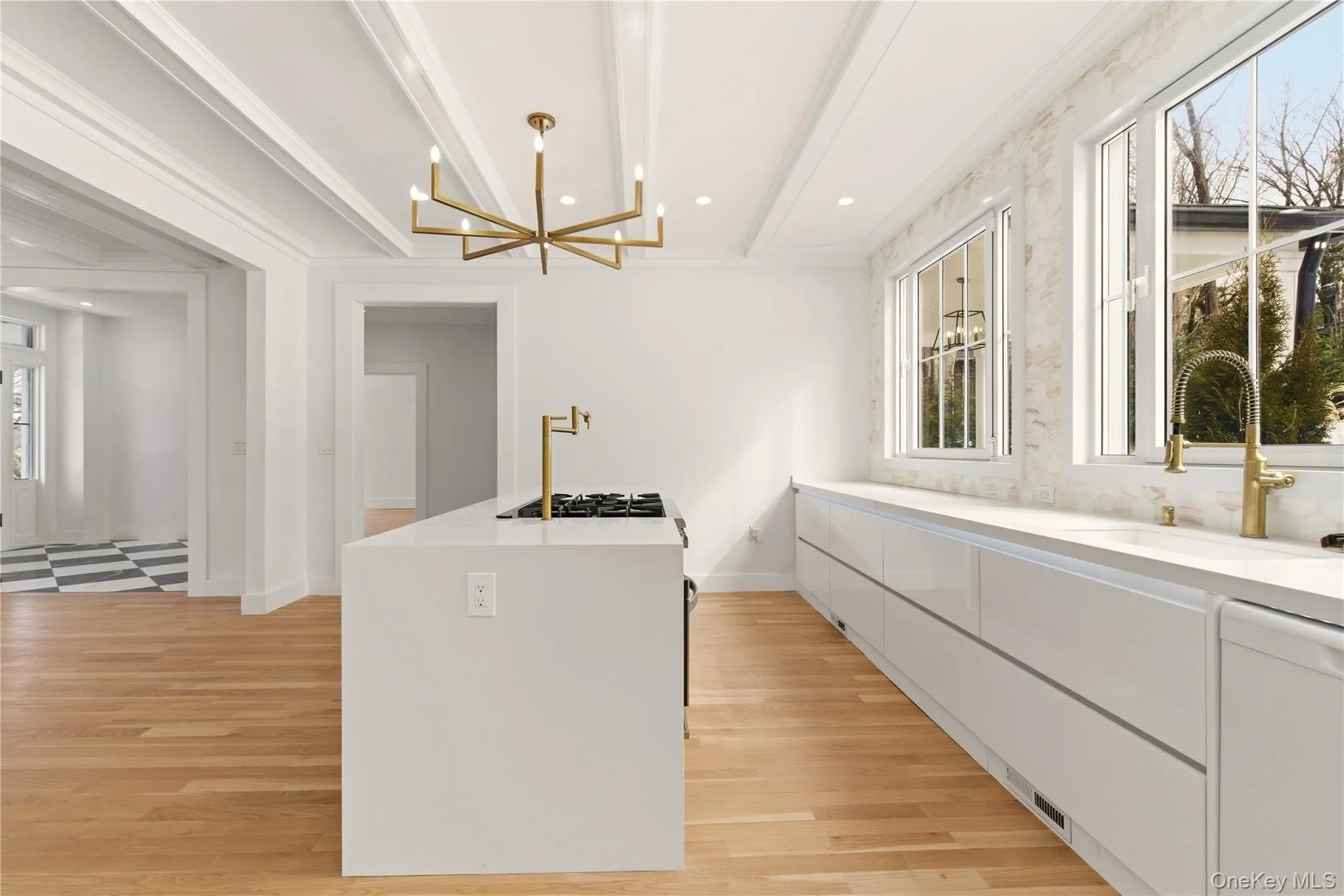 Kitchen with White Lacquer Cabinets. Kitchen with White Lacquer Cabinets.