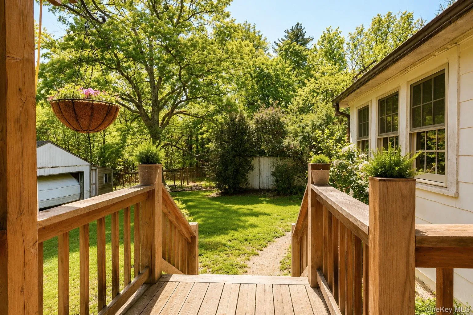 View of the side yard from the deck View of the side yard from the deck