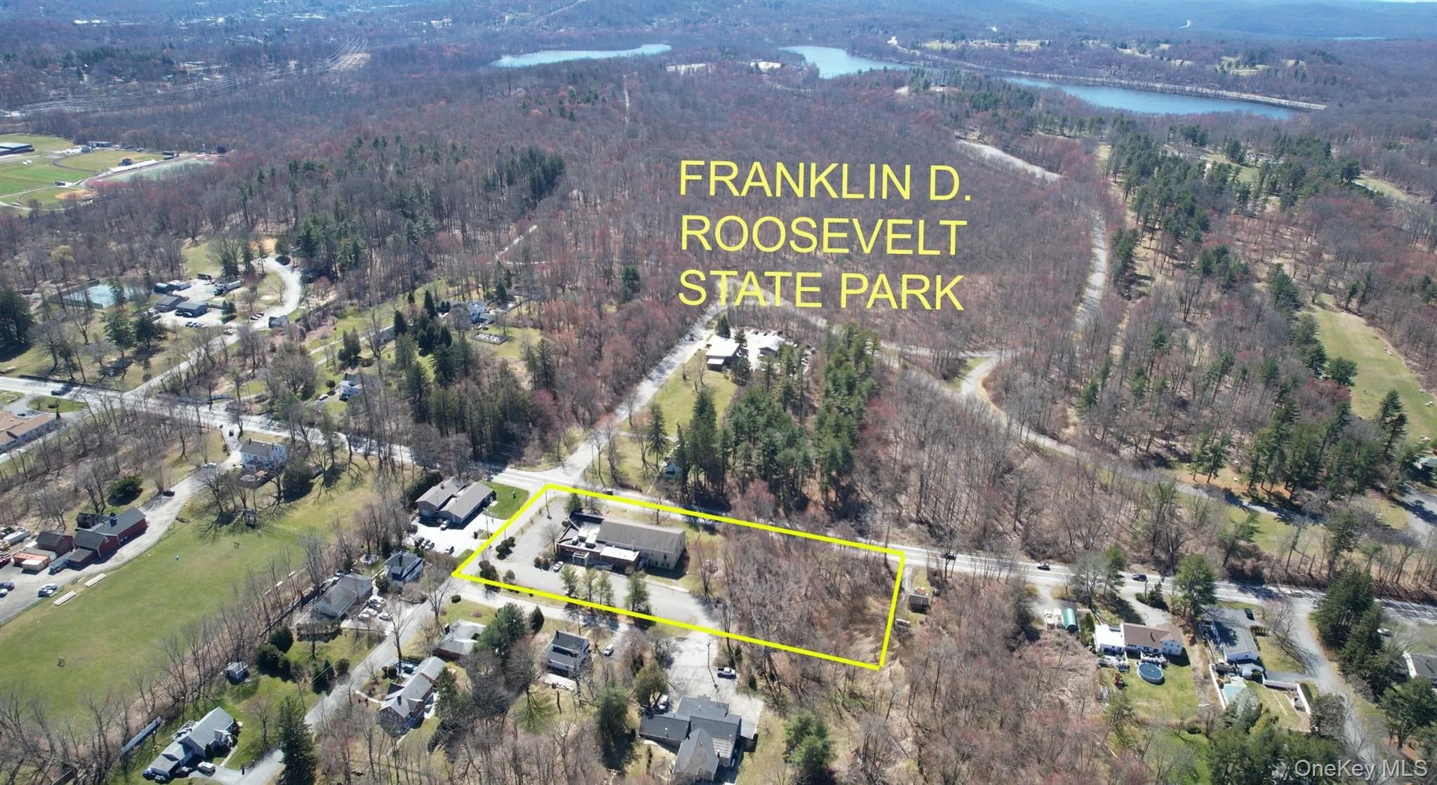 View of property location with a Franklin D. Roosevelt Park and property parcel outlined View of property location with a Franklin D. Roosevelt Park and property parcel outlined
