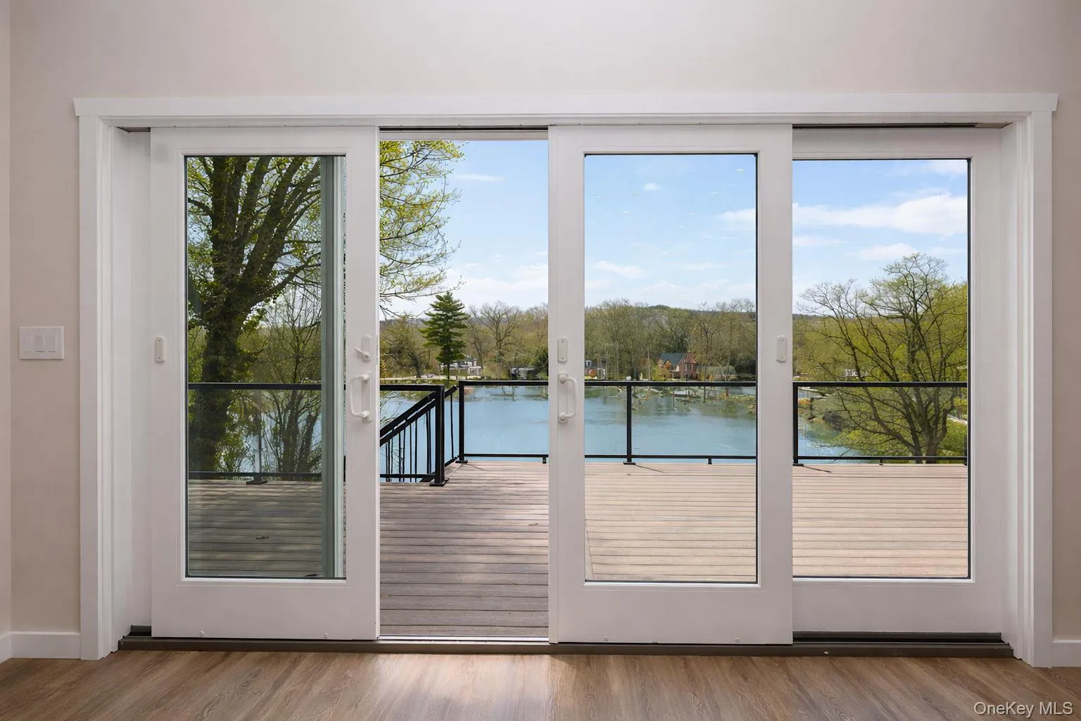 View of Roe Pond from first floor sliders. View of Roe Pond from first floor sliders.