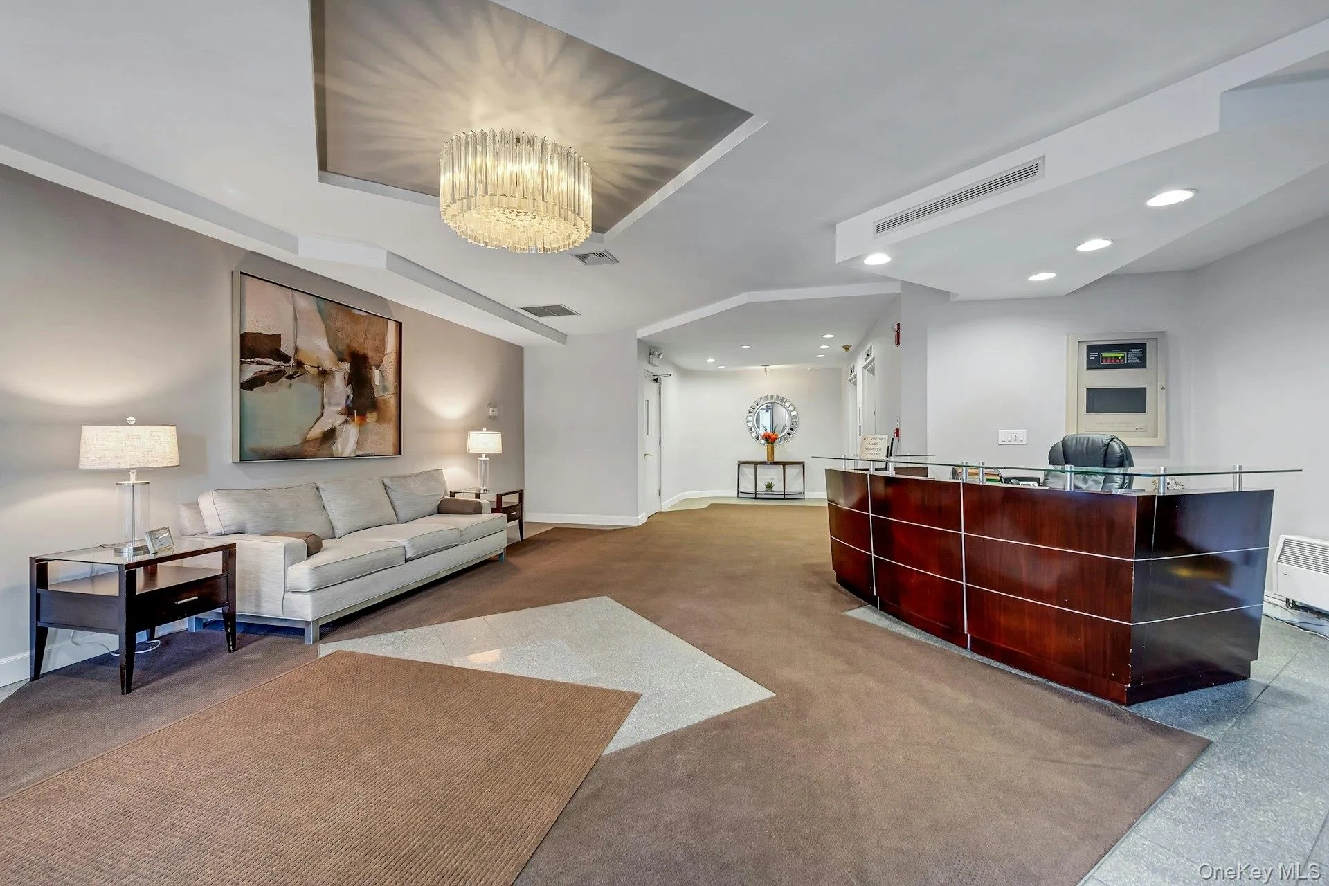 Welcoming lobby and the added benefit of a 24-hour concierge. Welcoming lobby and the added benefit of a 24-hour concierge.